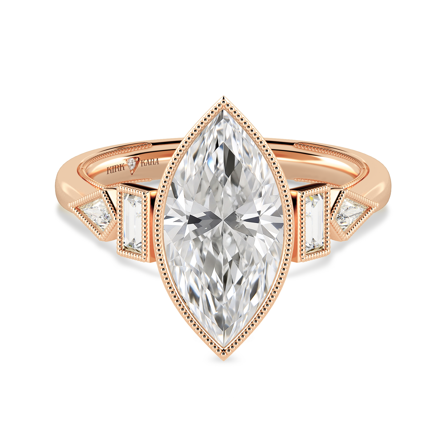 Modern Bezel Cathedral Diamond Engagement Ring