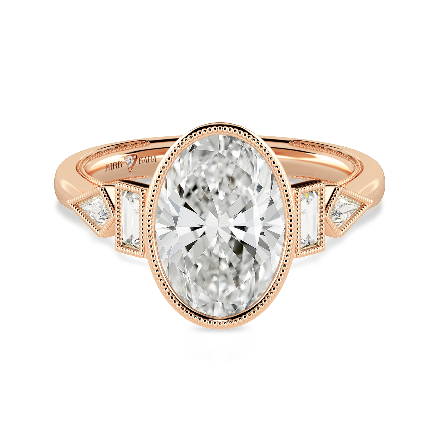 Modern Bezel Cathedral Diamond Engagement Ring