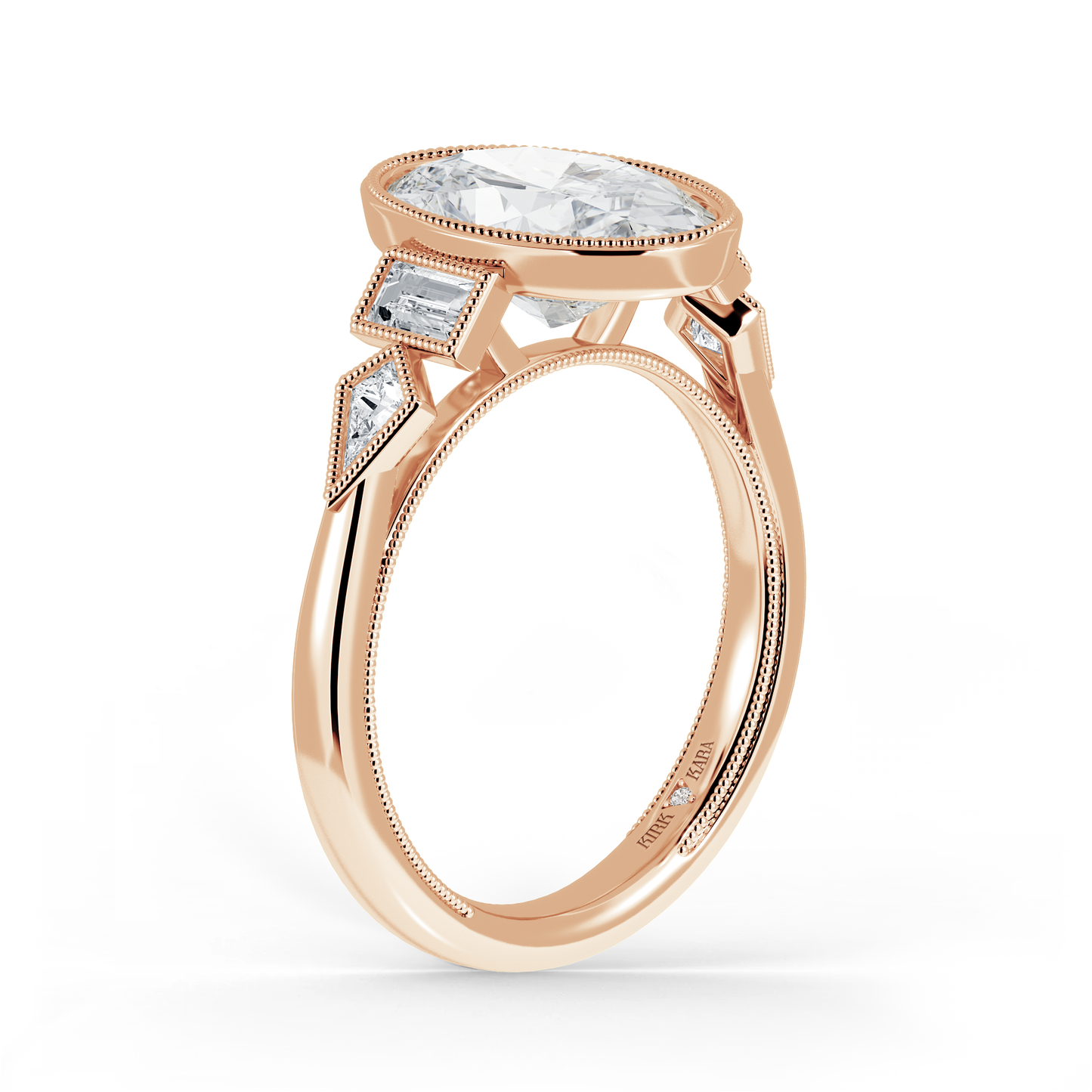 Modern Bezel Cathedral Diamond Engagement Ring