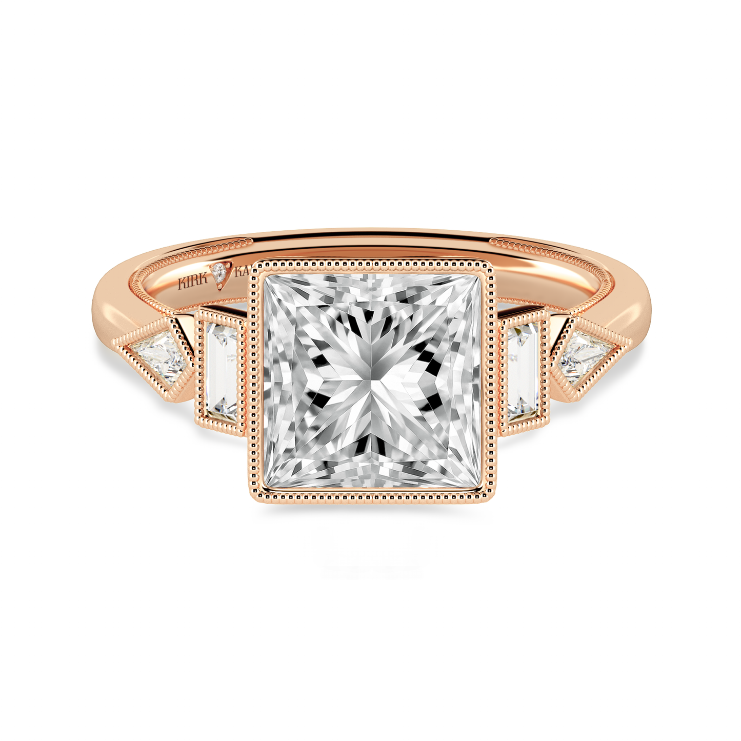 Modern Bezel Cathedral Diamond Engagement Ring