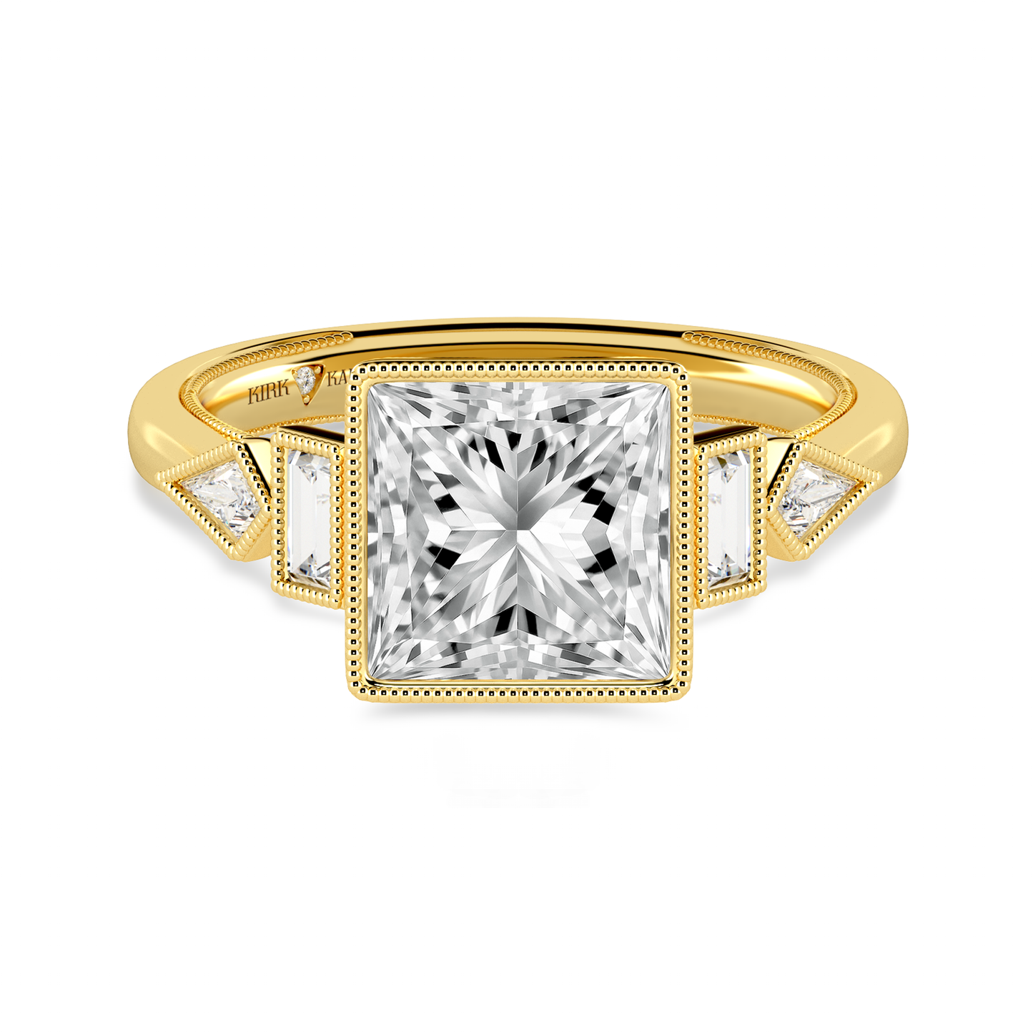 Modern Bezel Cathedral Diamond Engagement Ring