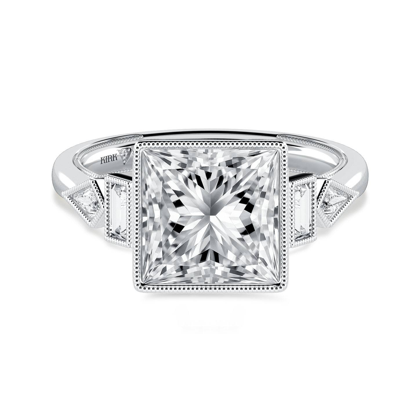 Preset Princess Bezel Fancy Lab Diamond Engagement Ring - Center Diamond Included
