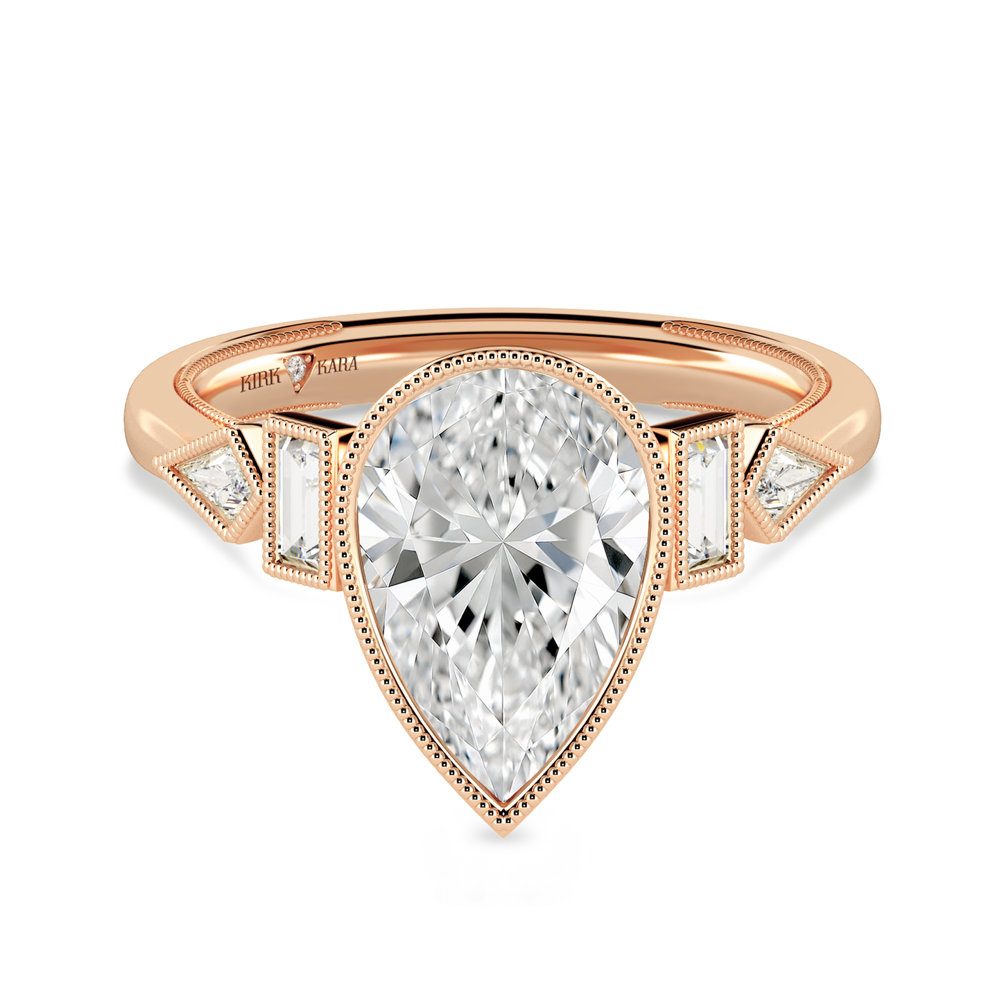 Modern Bezel Cathedral Diamond Engagement Ring