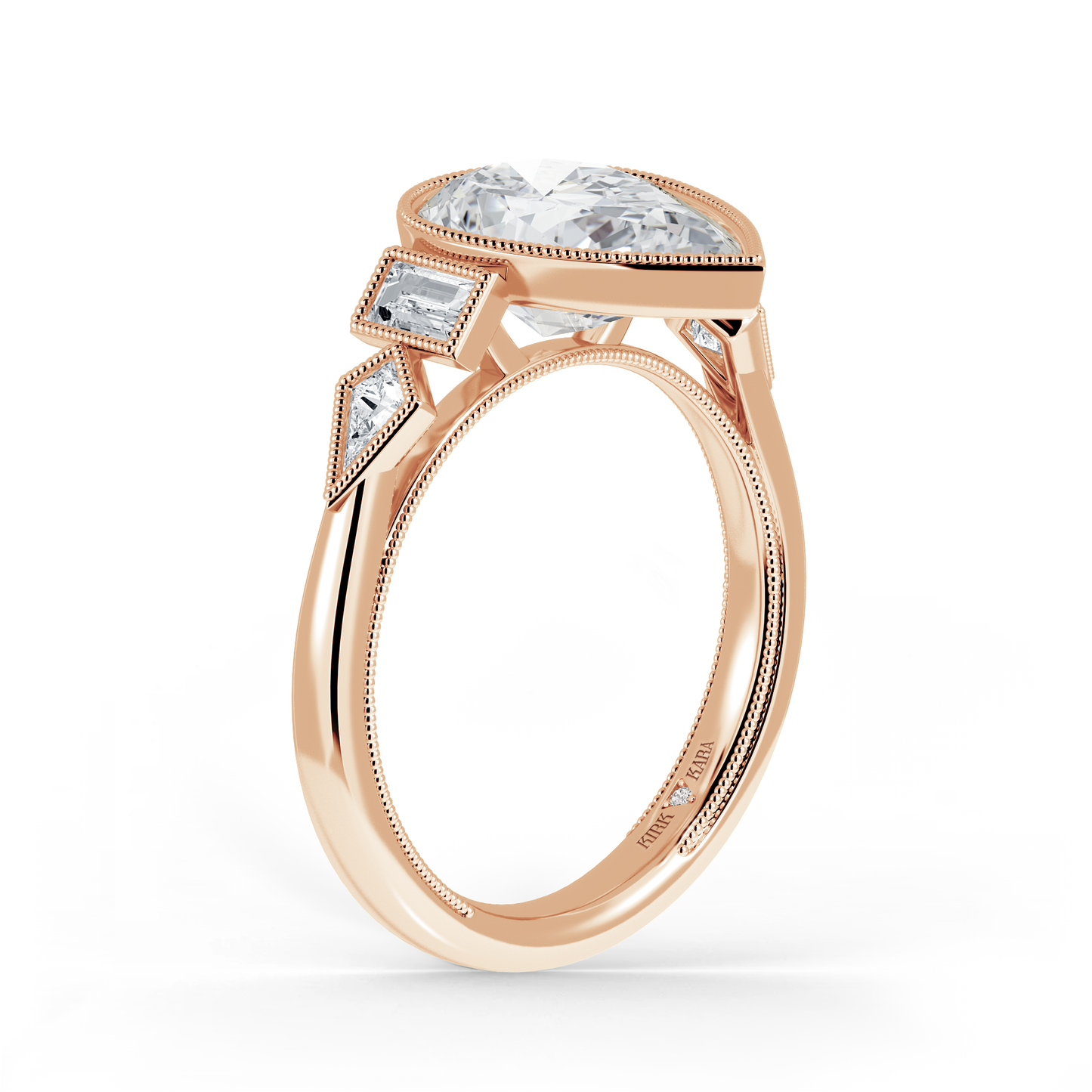 Modern Bezel Cathedral Diamond Engagement Ring