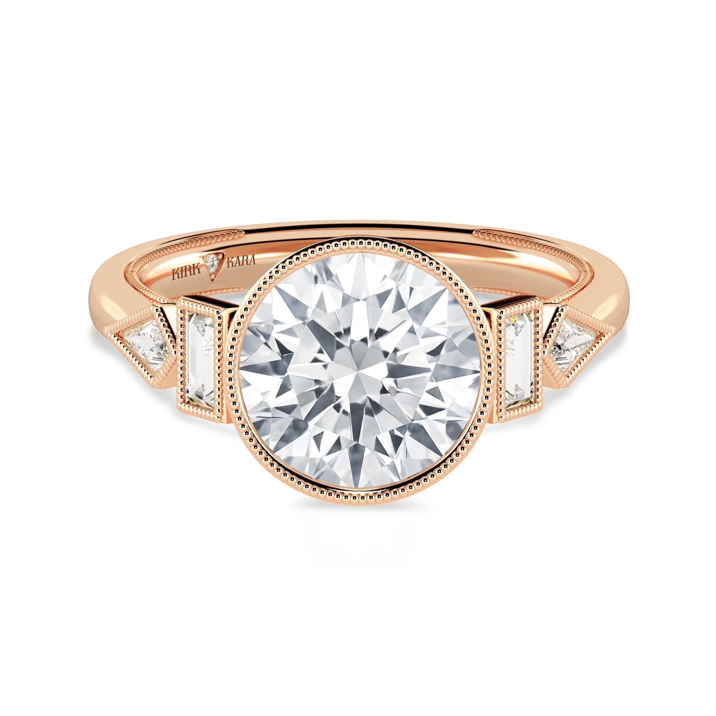 Modern Bezel Cathedral Diamond Engagement Ring