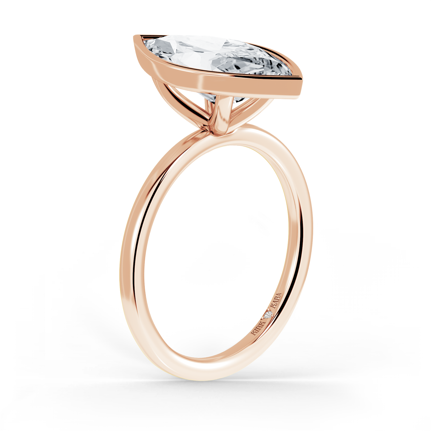 Preset Bezel Marquise Solitaire Engagement Ring - Center Diamond Included