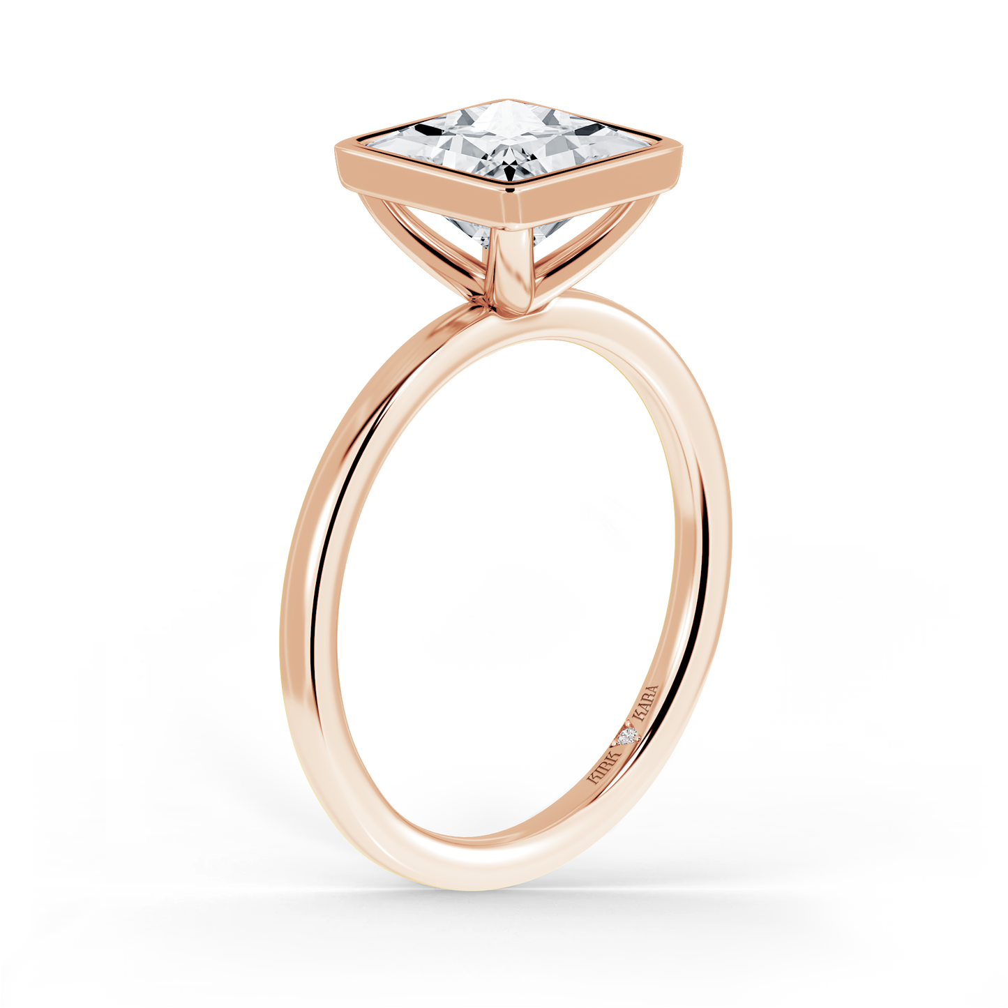 Preset Bezel Princess Solitaire Engagement Ring - Center Diamond Included