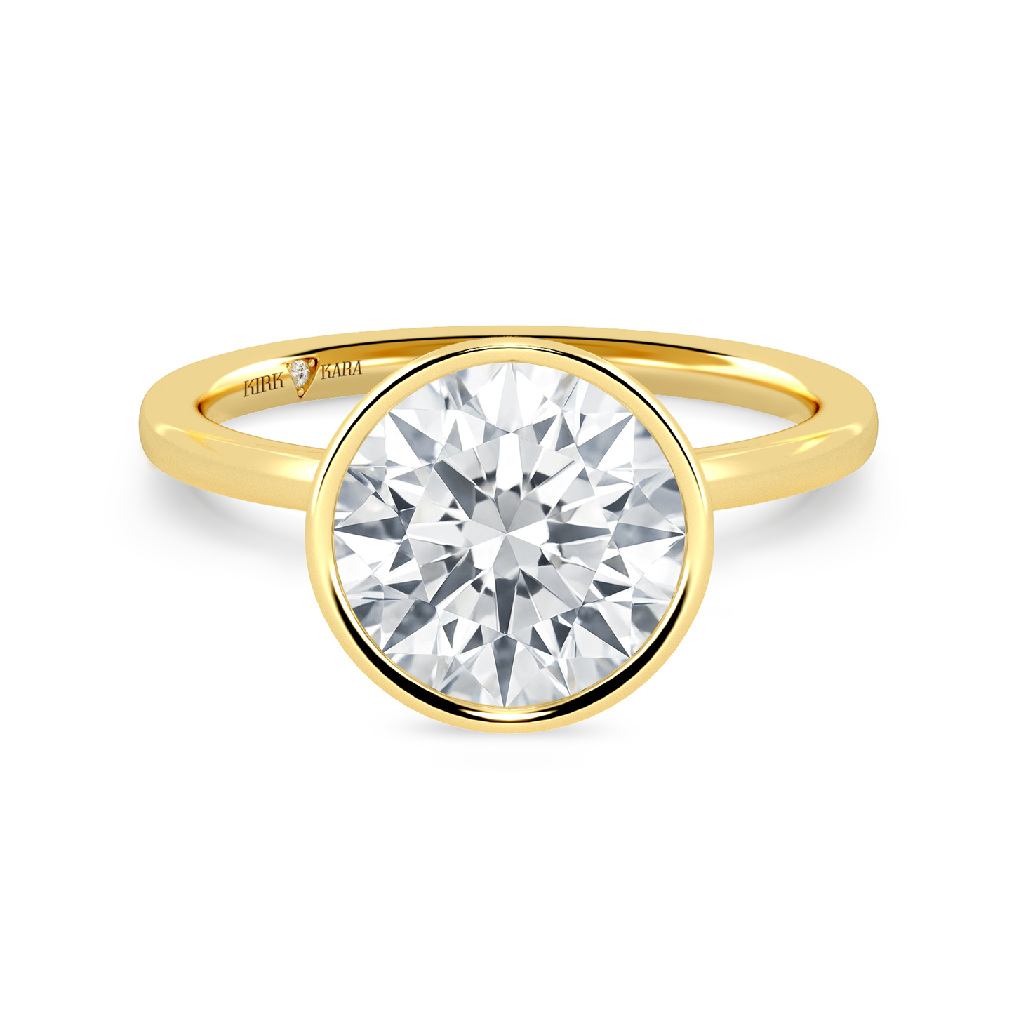 Preset Bezel Round Solitaire Engagement Ring - Center Diamond Included