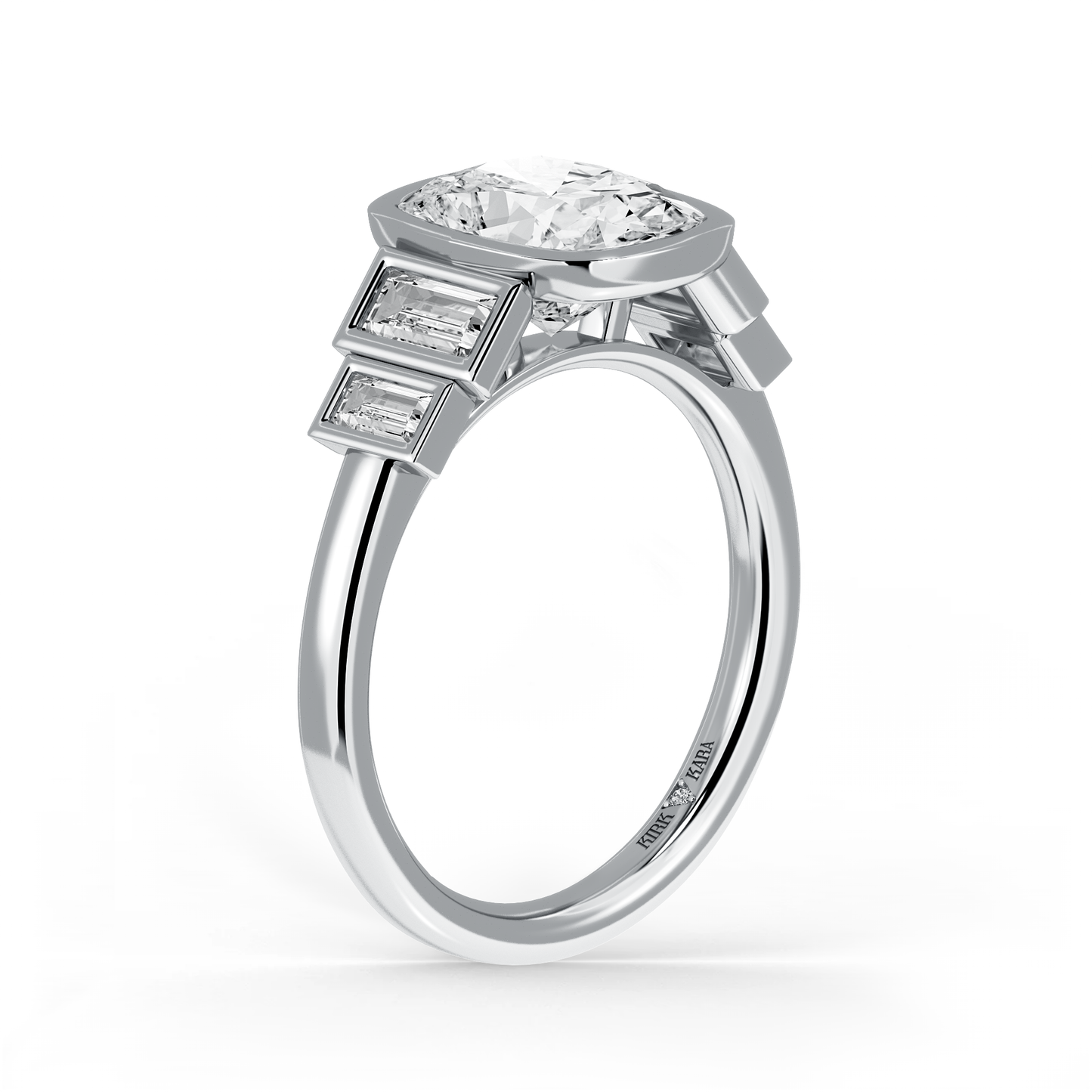 Preset Cushion Bezel Lab Diamond Engagement Ring - Center Diamond Included