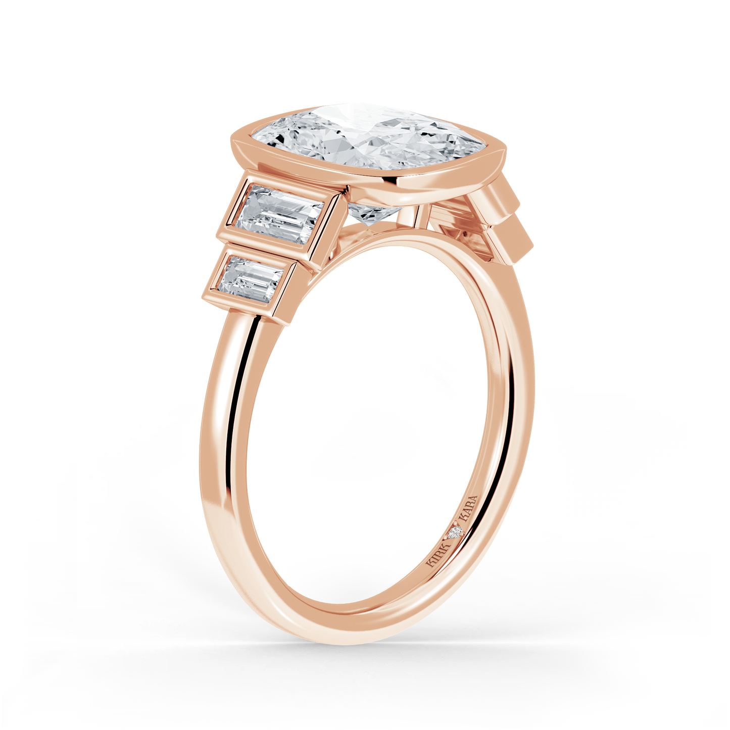 Preset Cushion Bezel Lab Diamond Engagement Ring - Center Diamond Included