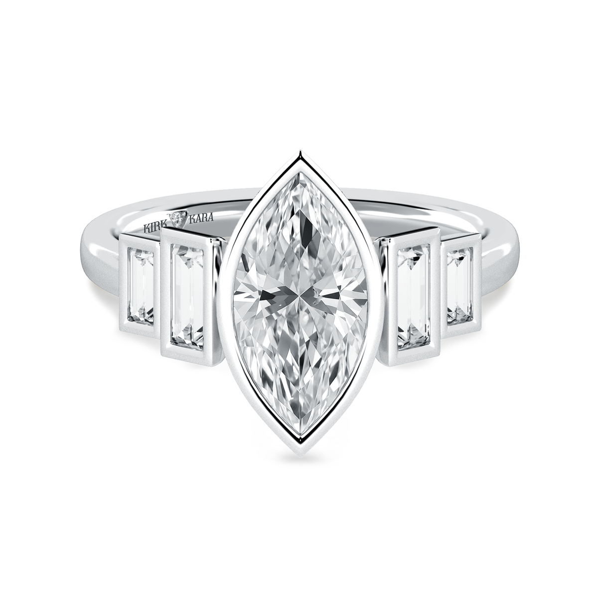 Preset Marquise Bezel Lab Diamond Engagement Ring - Center Diamond Inc ...