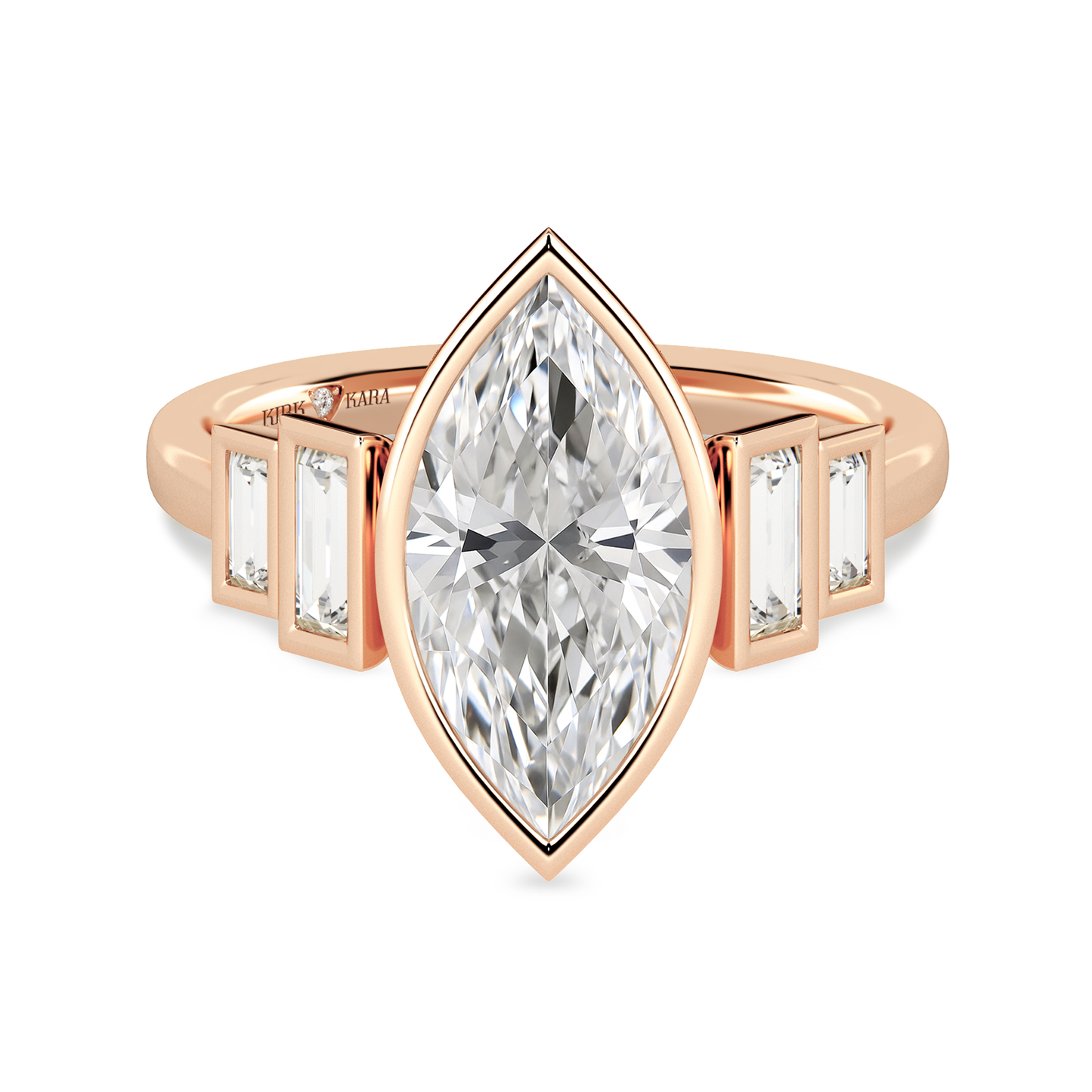 Preset Marquise Bezel Lab Diamond Engagement Ring - Center Diamond Included