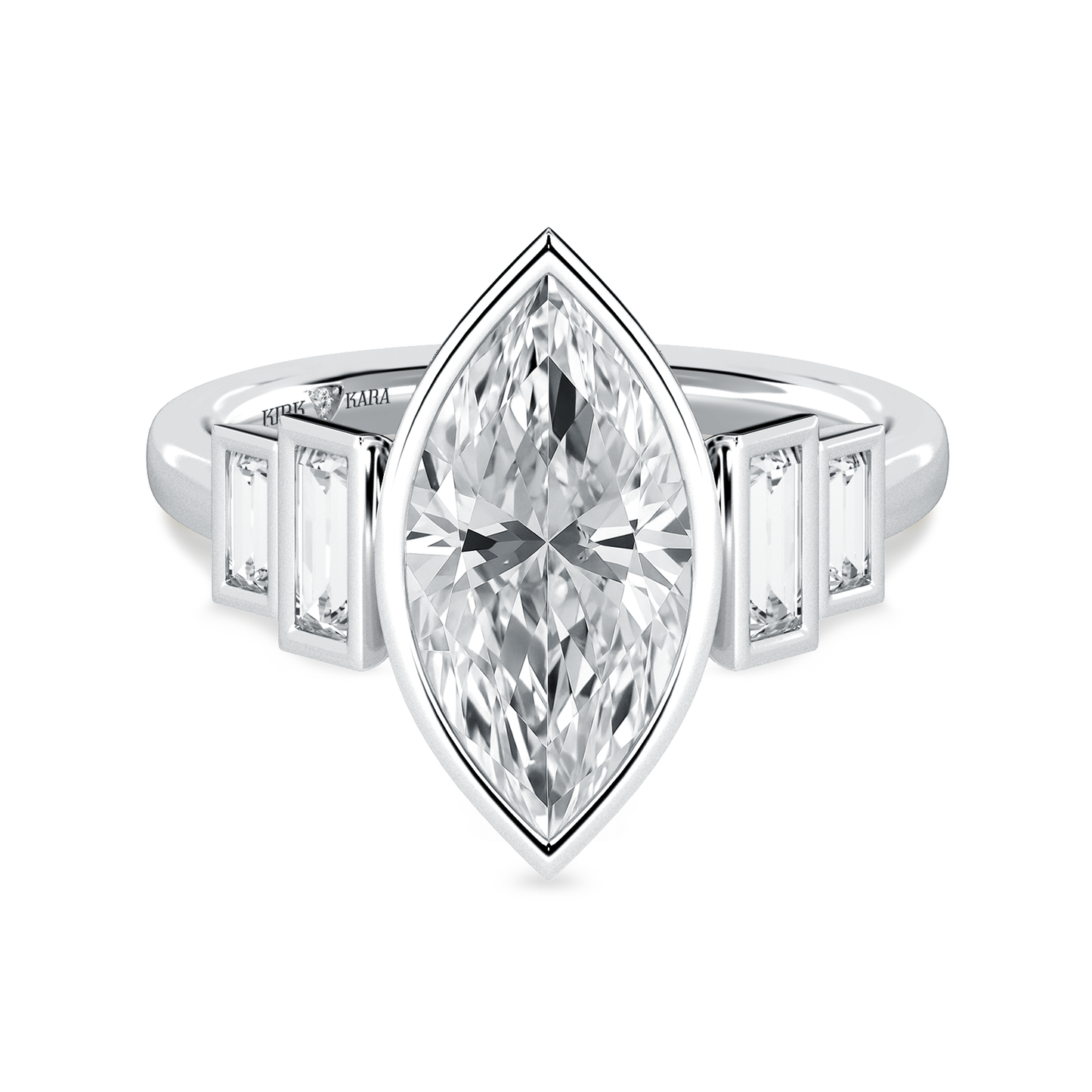Preset Marquise Bezel Lab Diamond Engagement Ring - Center Diamond Included