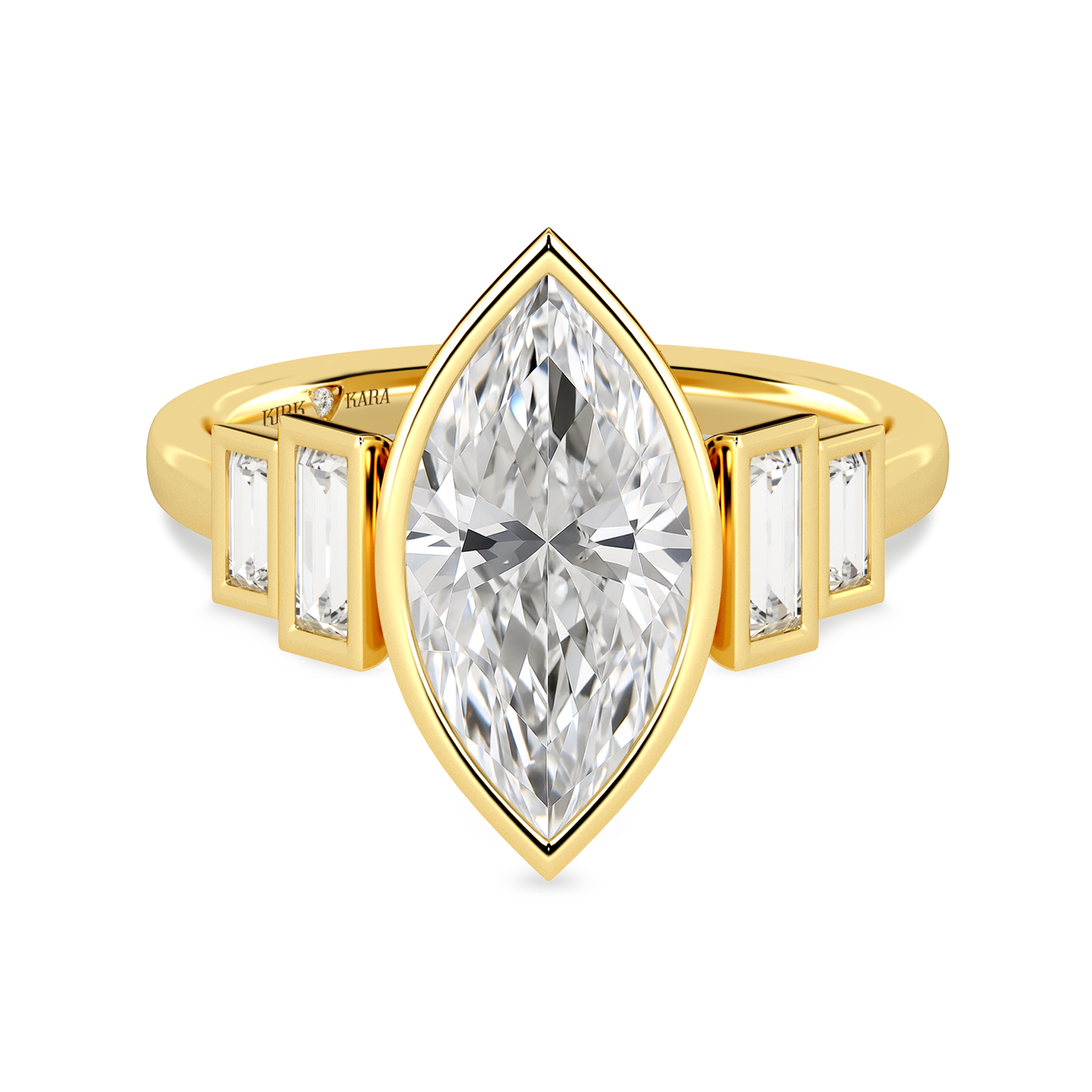 Preset Marquise Bezel Lab Diamond Engagement Ring - Center Diamond Included