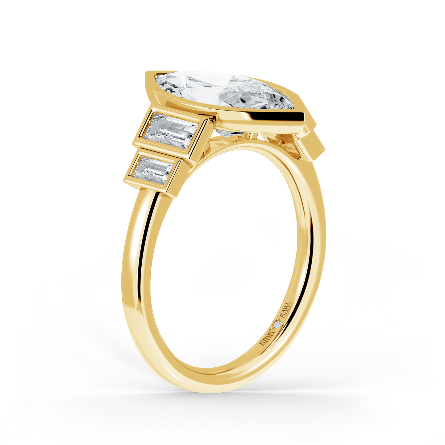 Preset Marquise Bezel Lab Diamond Engagement Ring - Center Diamond Included