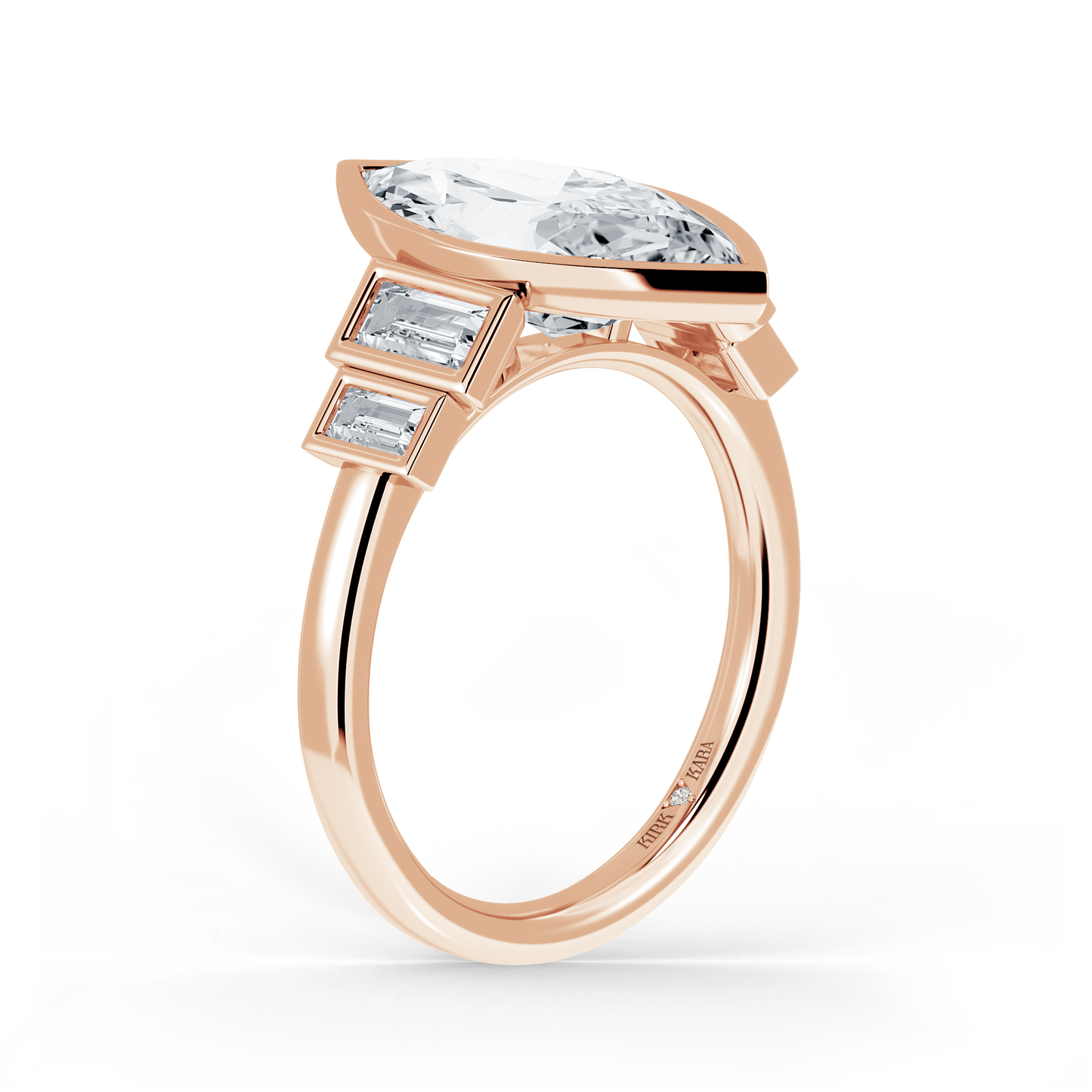 Preset Marquise Bezel Lab Diamond Engagement Ring - Center Diamond Included