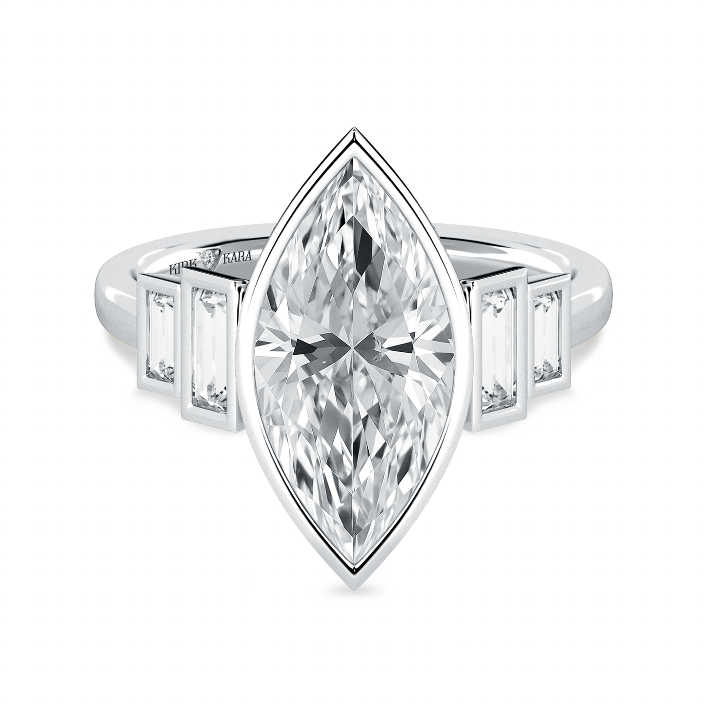 Preset Marquise Bezel Lab Diamond Engagement Ring - Center Diamond Included