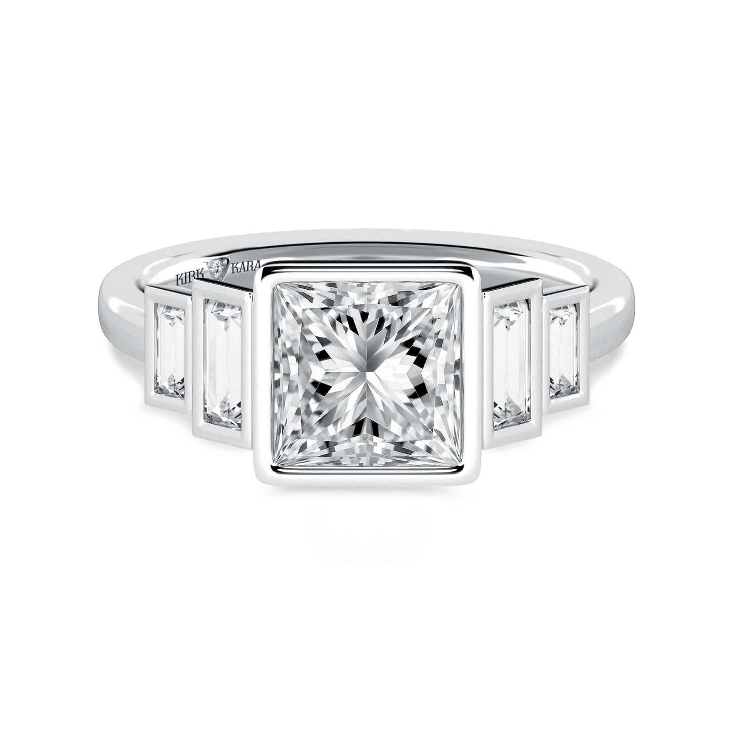 Preset Princess Bezel Lab Diamond Engagement Ring - Center Diamond Included