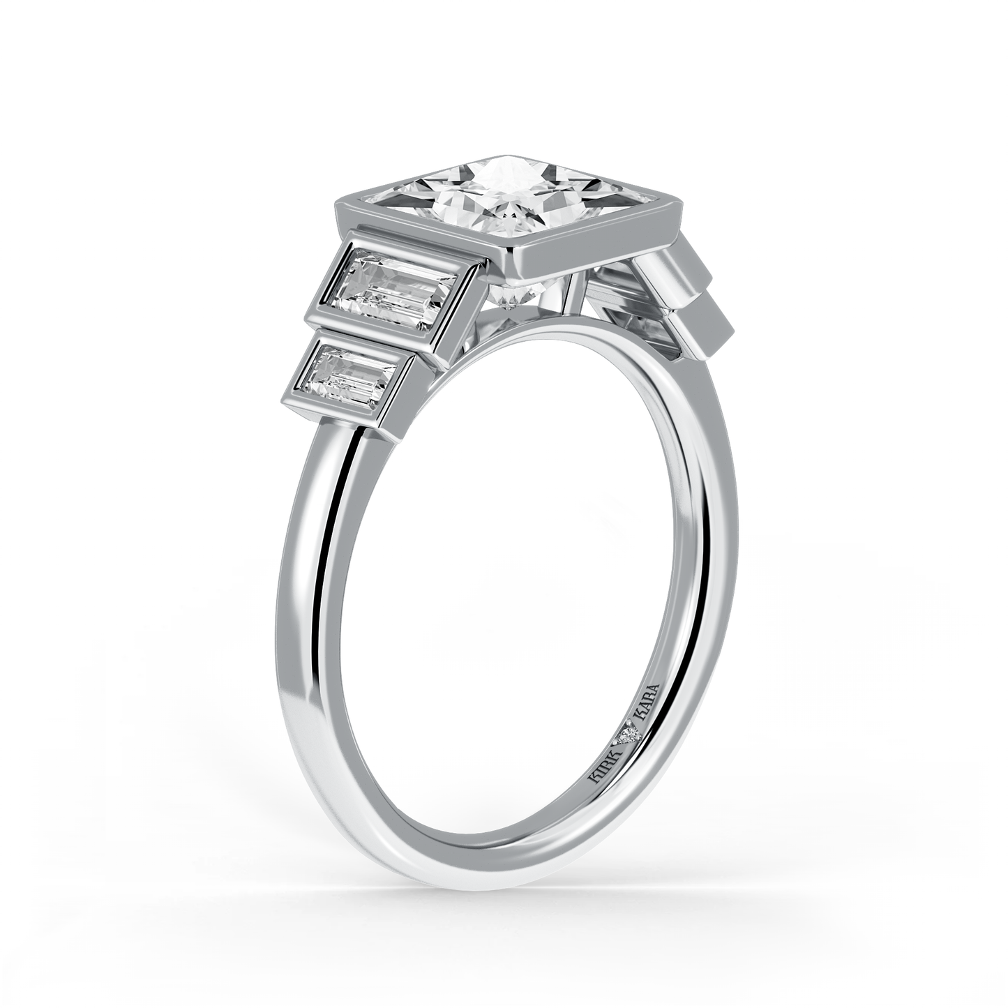 Preset Princess Bezel Lab Diamond Engagement Ring - Center Diamond Included