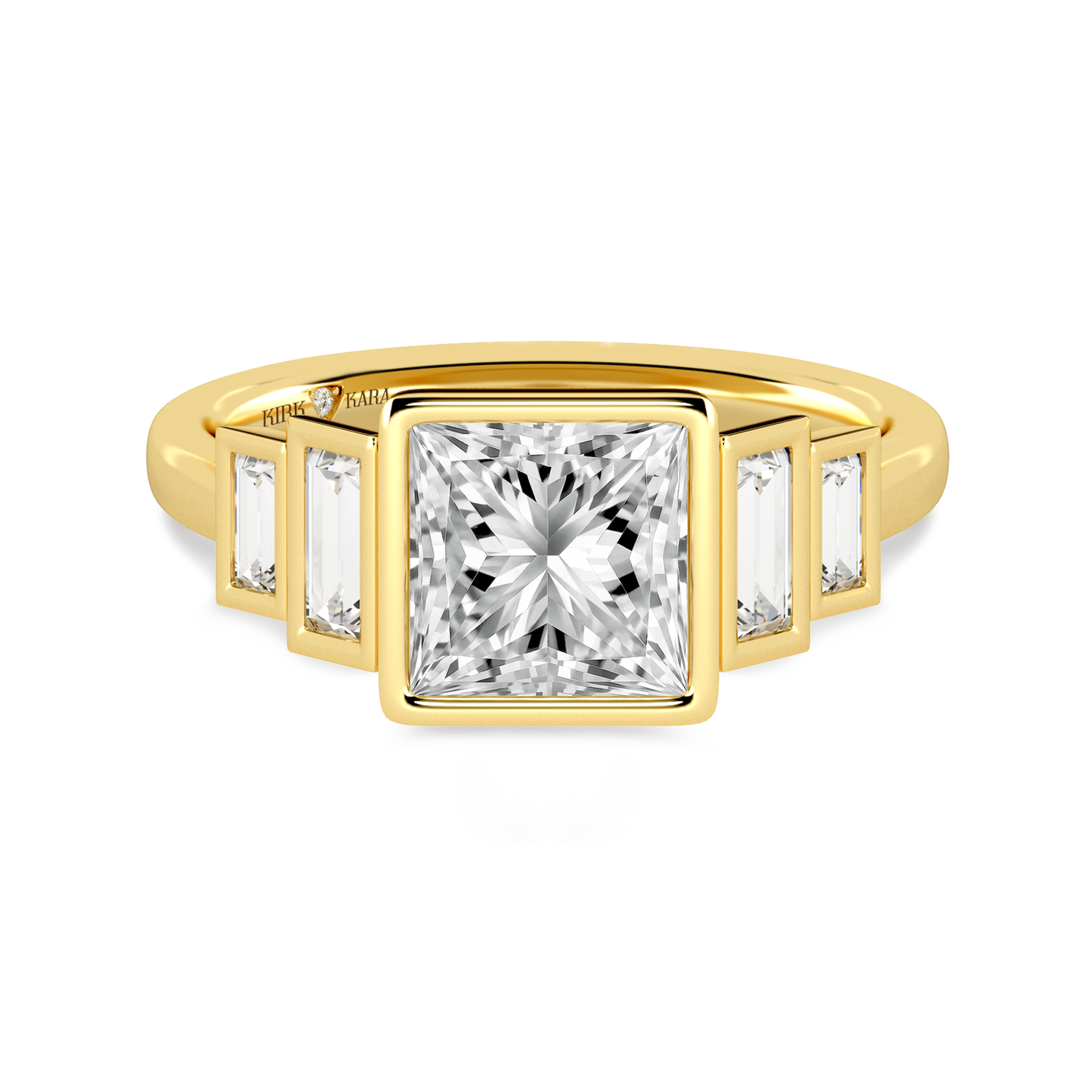 Preset Princess Bezel Lab Diamond Engagement Ring - Center Diamond Included