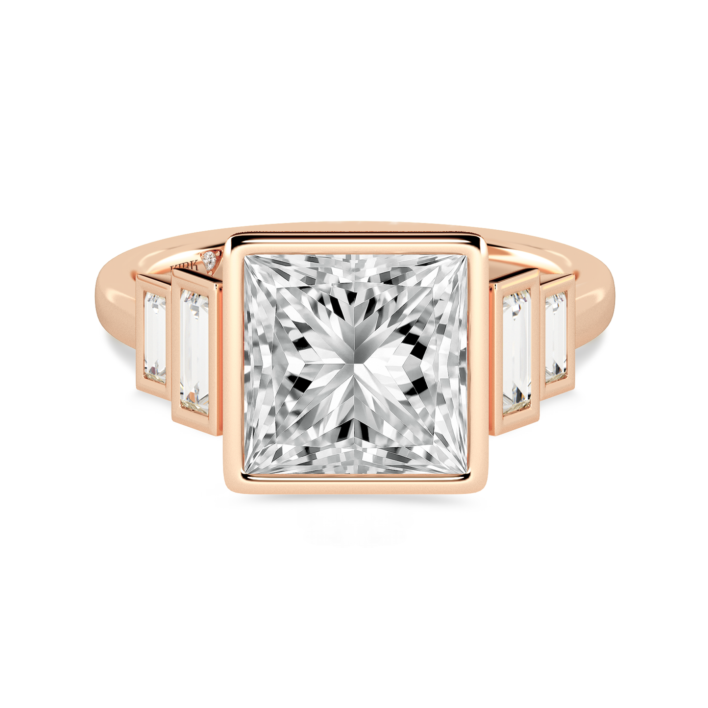 Preset Princess Bezel Lab Diamond Engagement Ring - Center Diamond Included