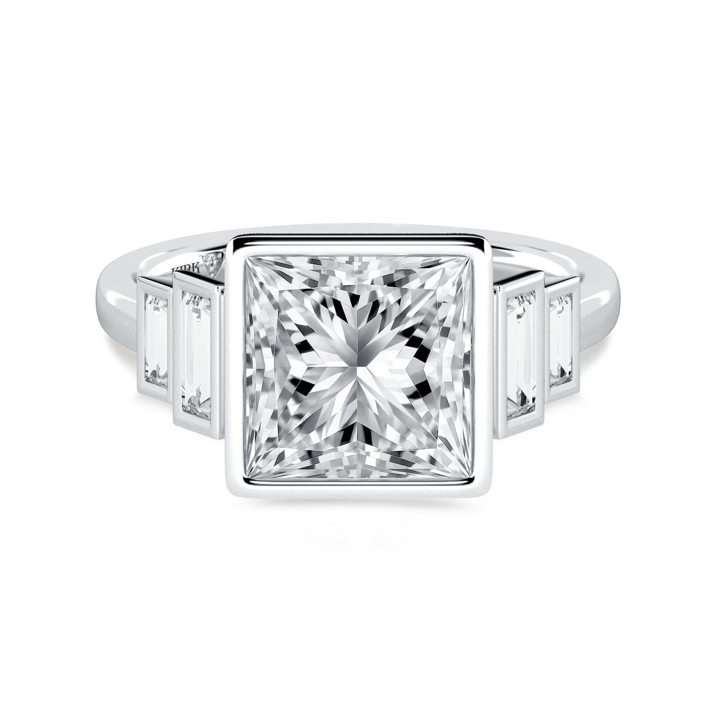 Preset Princess Bezel Lab Diamond Engagement Ring - Center Diamond Included