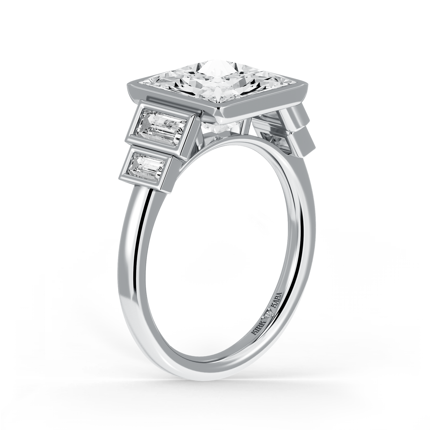 Preset Princess Bezel Lab Diamond Engagement Ring - Center Diamond Included