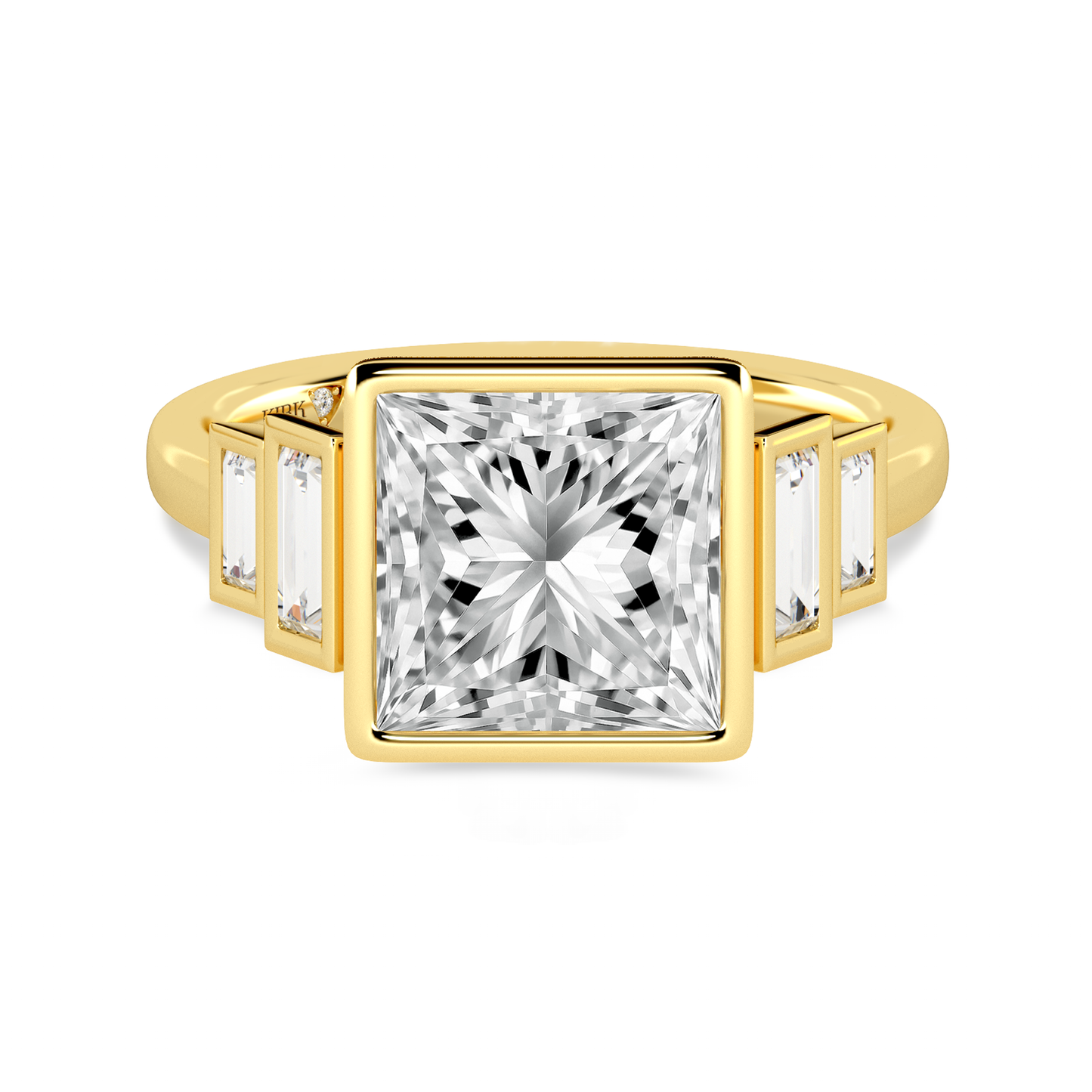 Preset Princess Bezel Lab Diamond Engagement Ring - Center Diamond Included