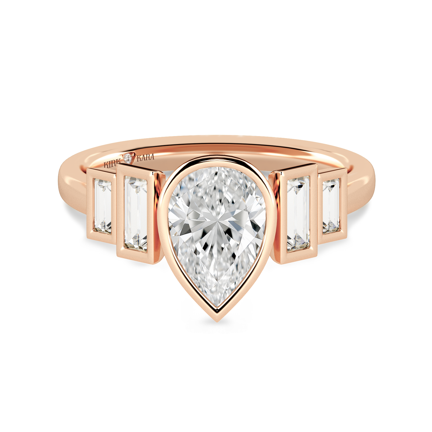 Preset Pear Bezel Lab Diamond Engagement Ring - Center Diamond Included