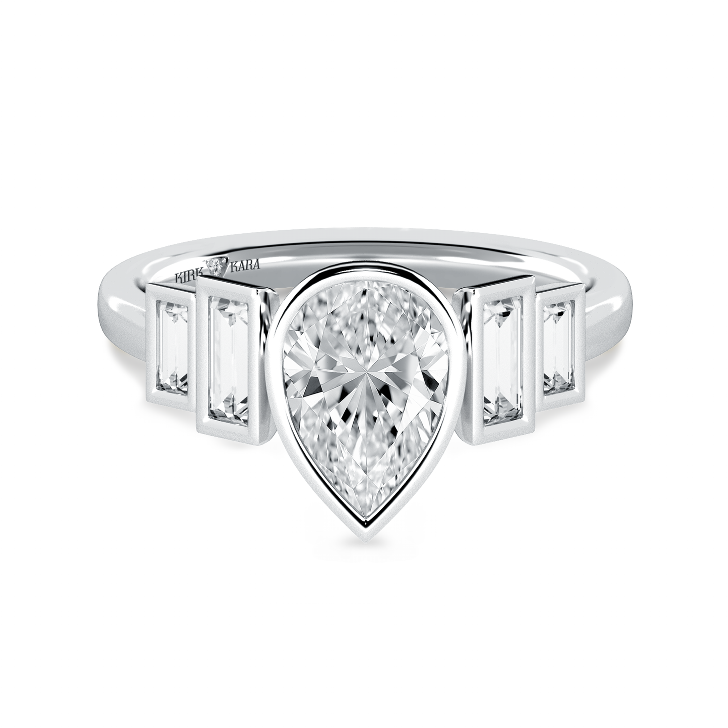 Preset Pear Bezel Lab Diamond Engagement Ring - Center Diamond Included
