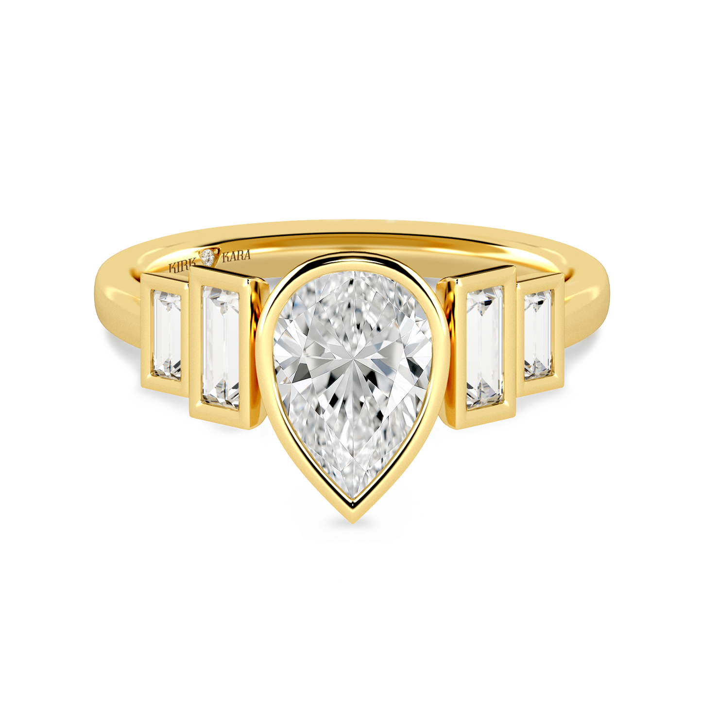 Preset Pear Bezel Lab Diamond Engagement Ring - Center Diamond Included