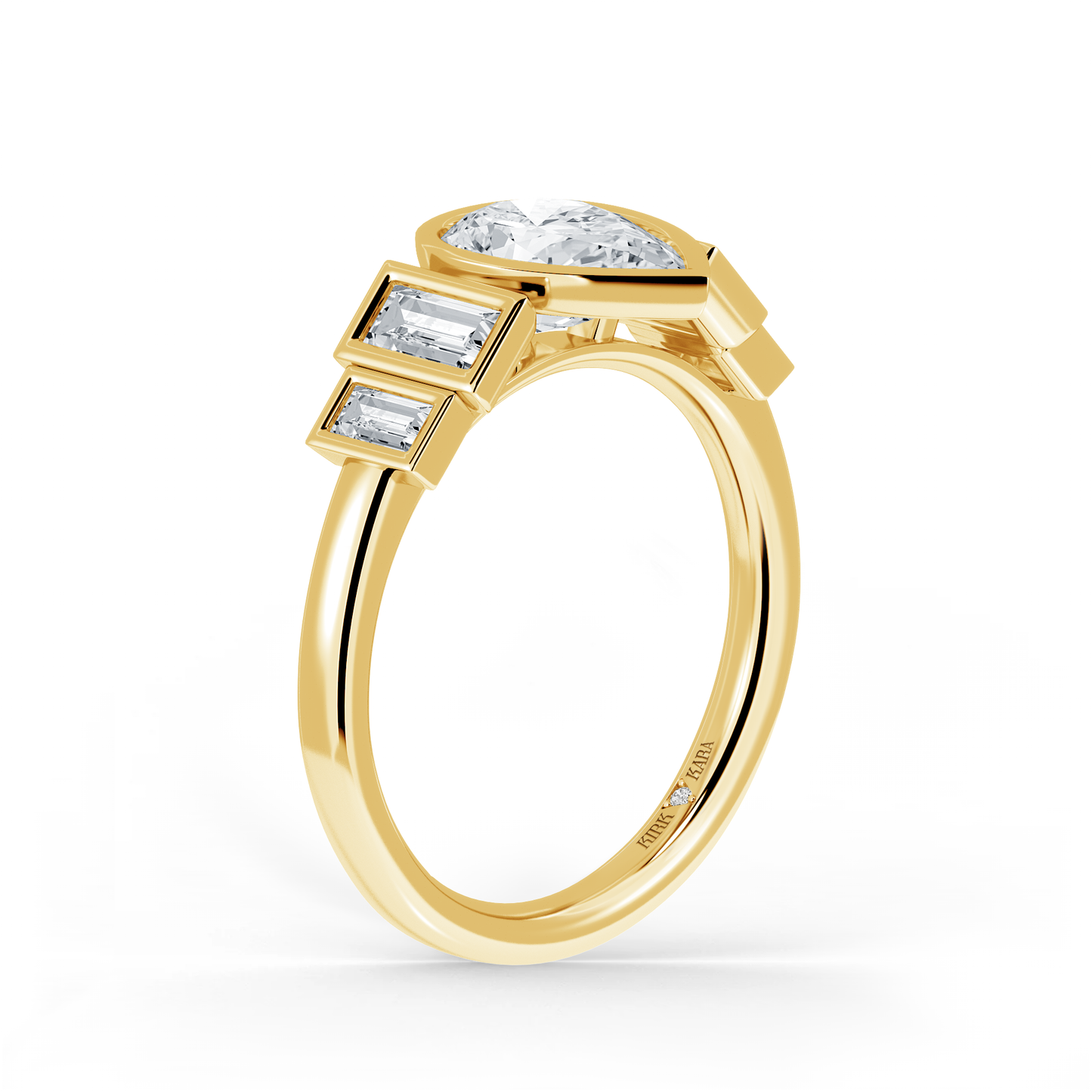 Preset Pear Bezel Lab Diamond Engagement Ring - Center Diamond Included
