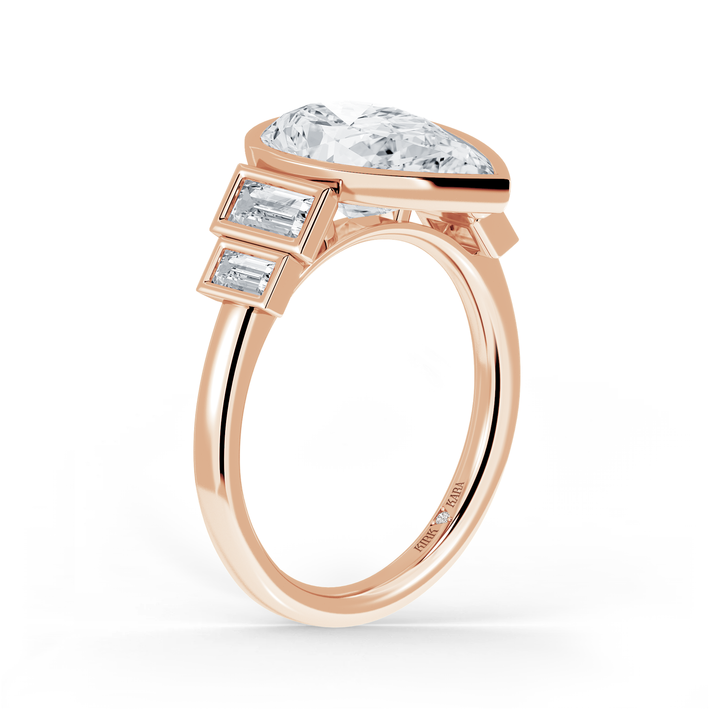 Preset Pear Bezel Lab Diamond Engagement Ring - Center Diamond Included