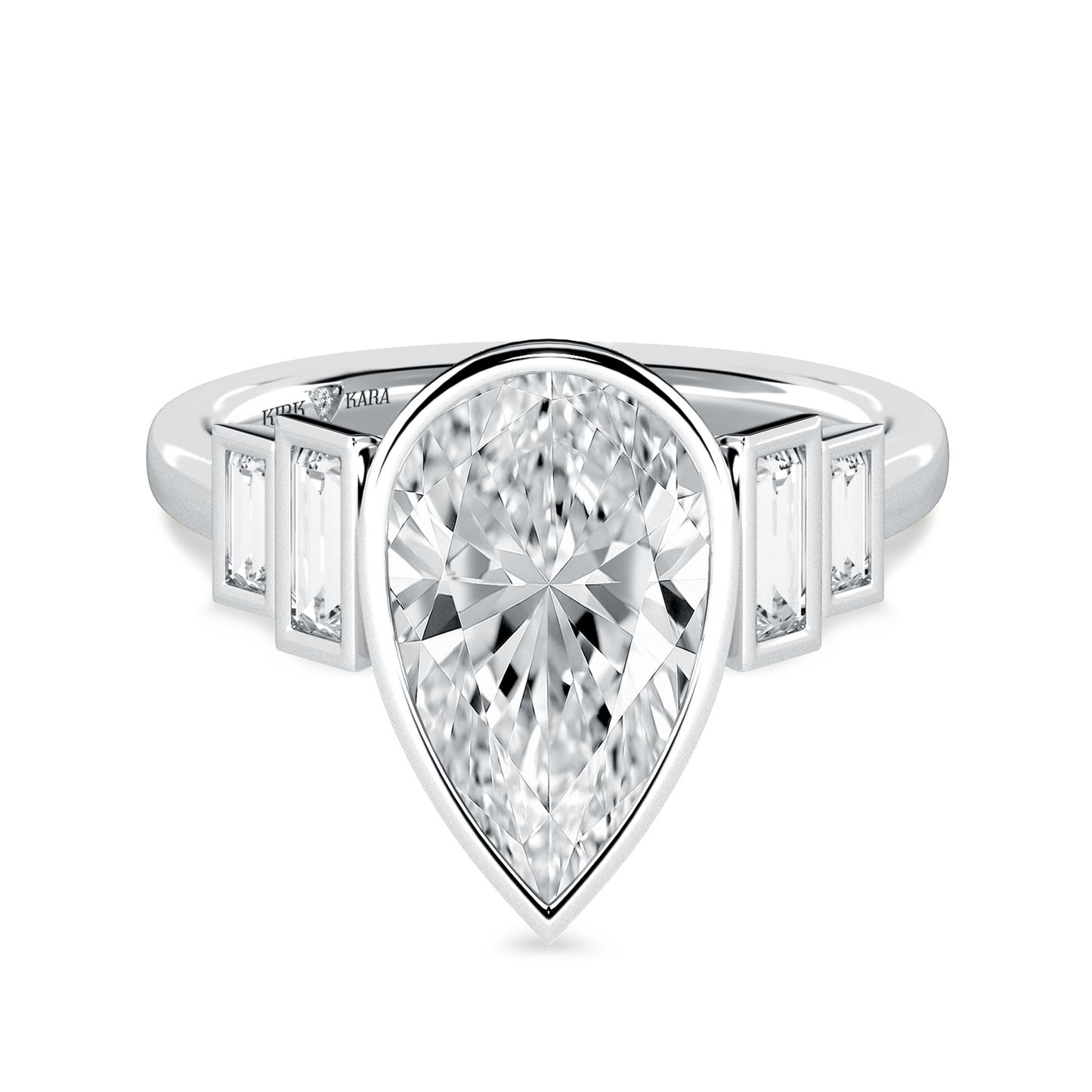 Preset Pear Bezel Lab Diamond Engagement Ring - Center Diamond Included
