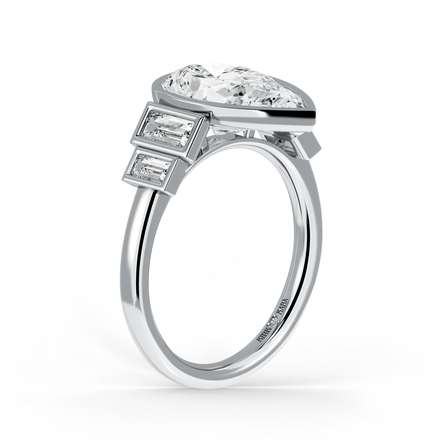 Preset Pear Bezel Lab Diamond Engagement Ring - Center Diamond Included