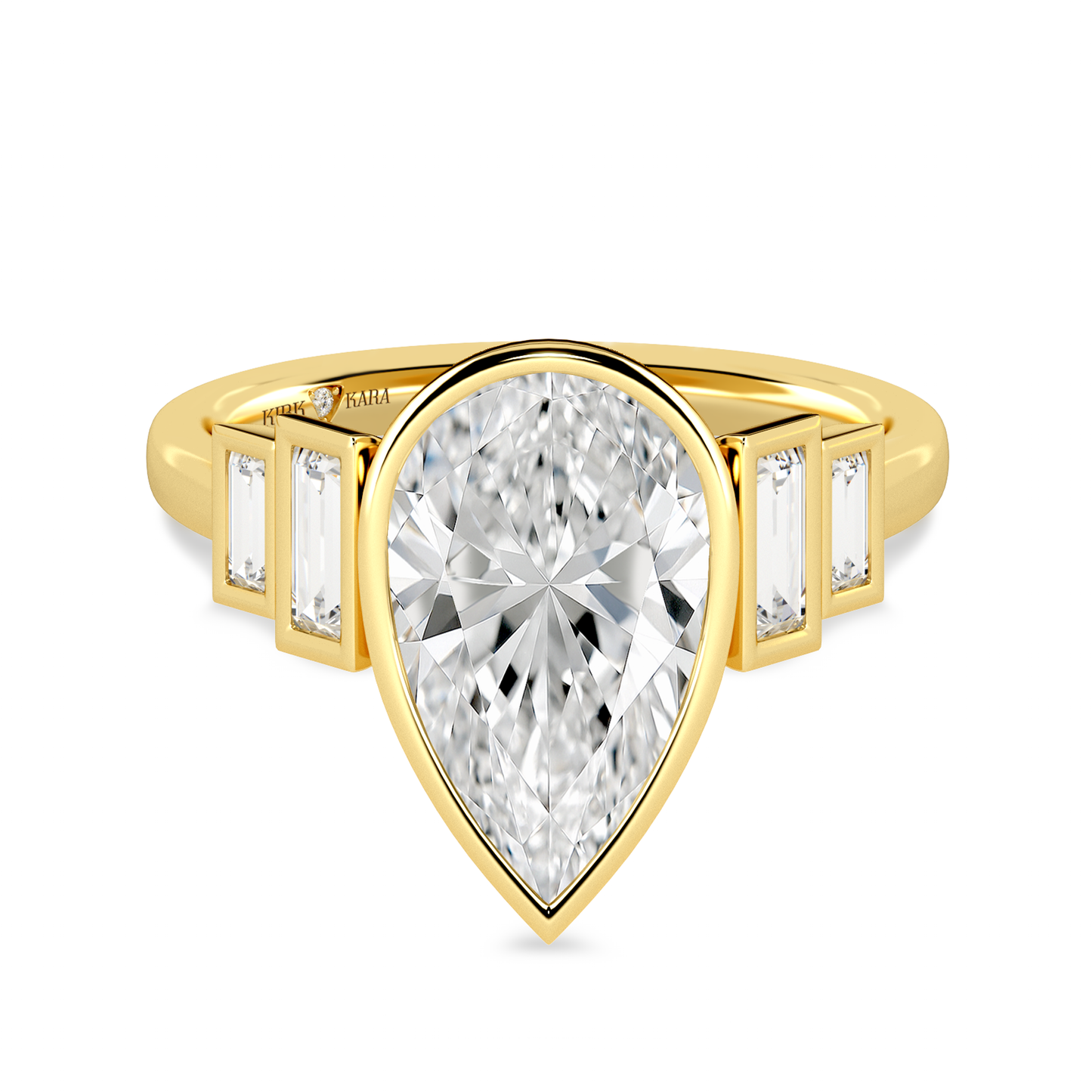 Preset Pear Bezel Lab Diamond Engagement Ring - Center Diamond Included