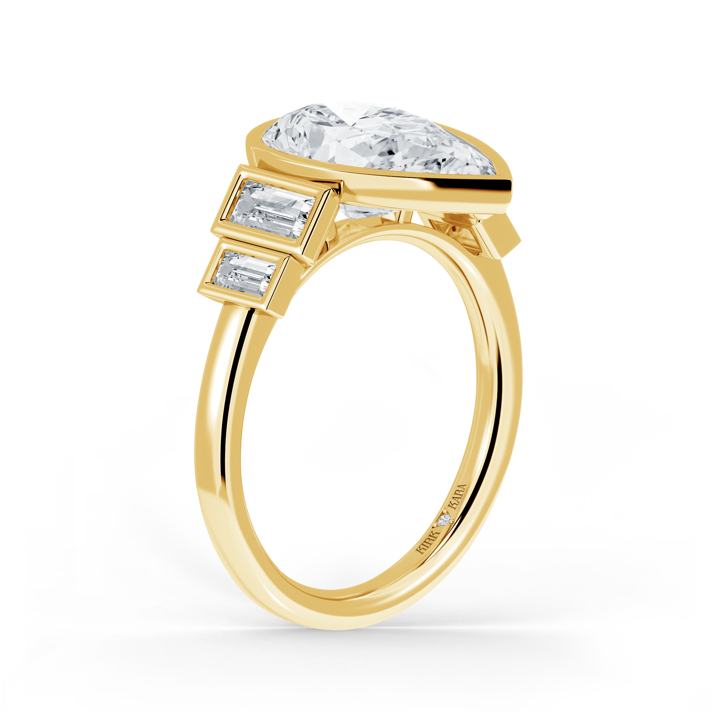 Preset Pear Bezel Lab Diamond Engagement Ring - Center Diamond Included