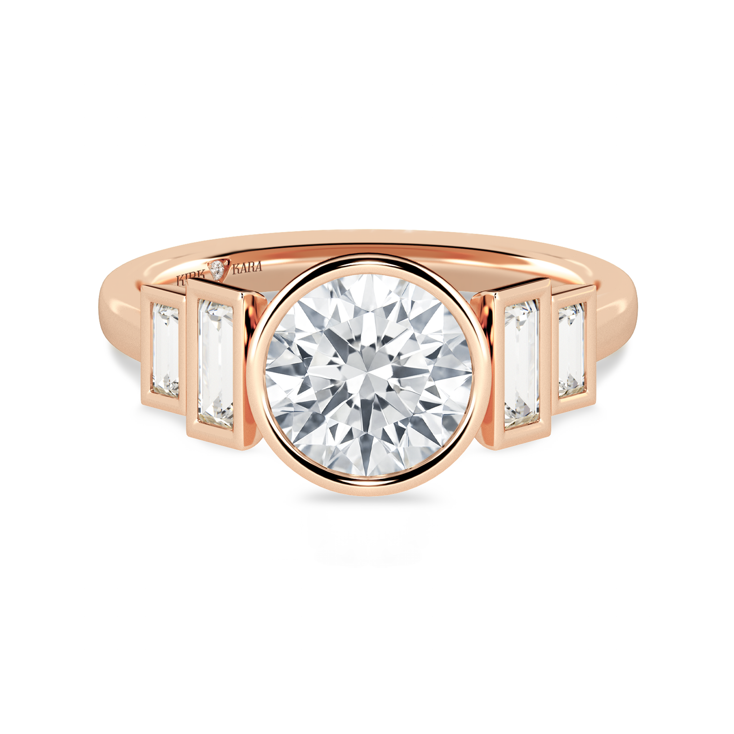 Preset Round Bezel Lab Diamond Engagement Ring - Center Diamond Included