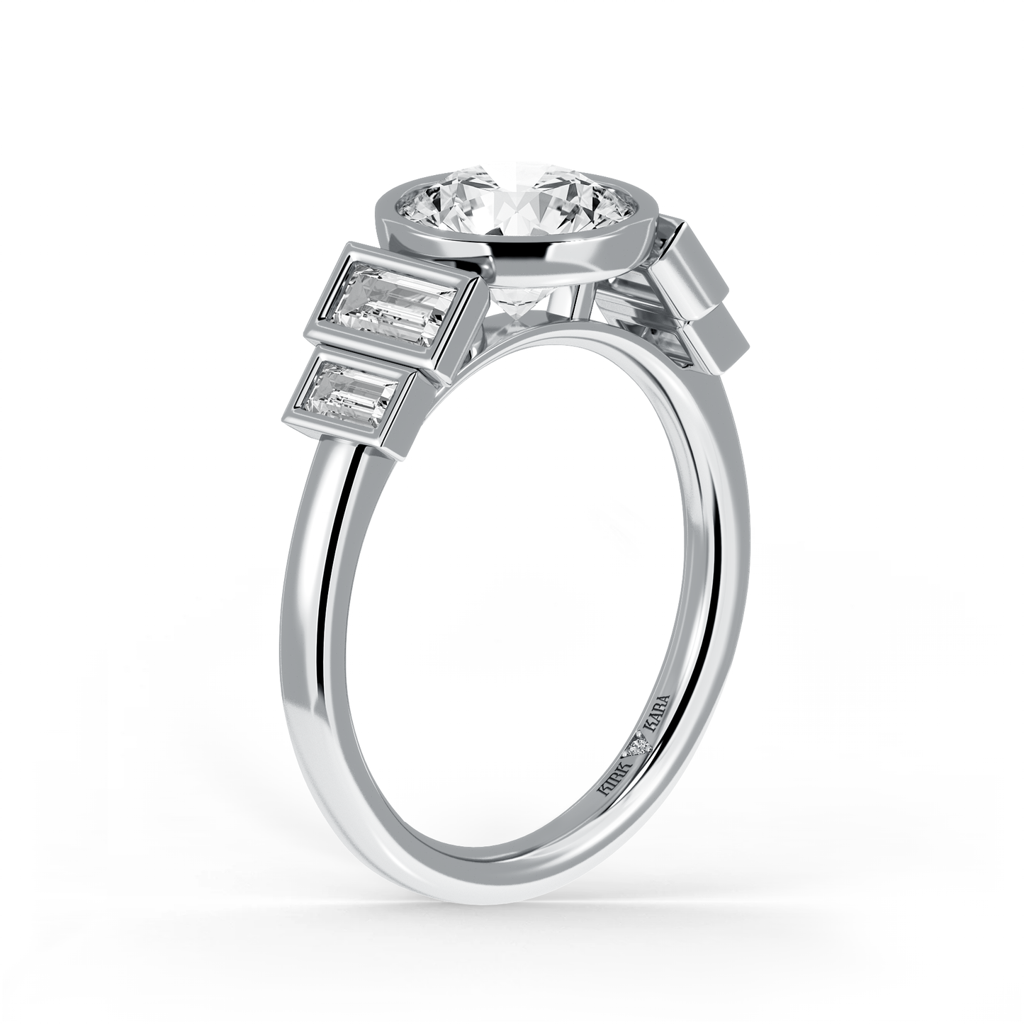 Preset Round Bezel Lab Diamond Engagement Ring - Center Diamond Included