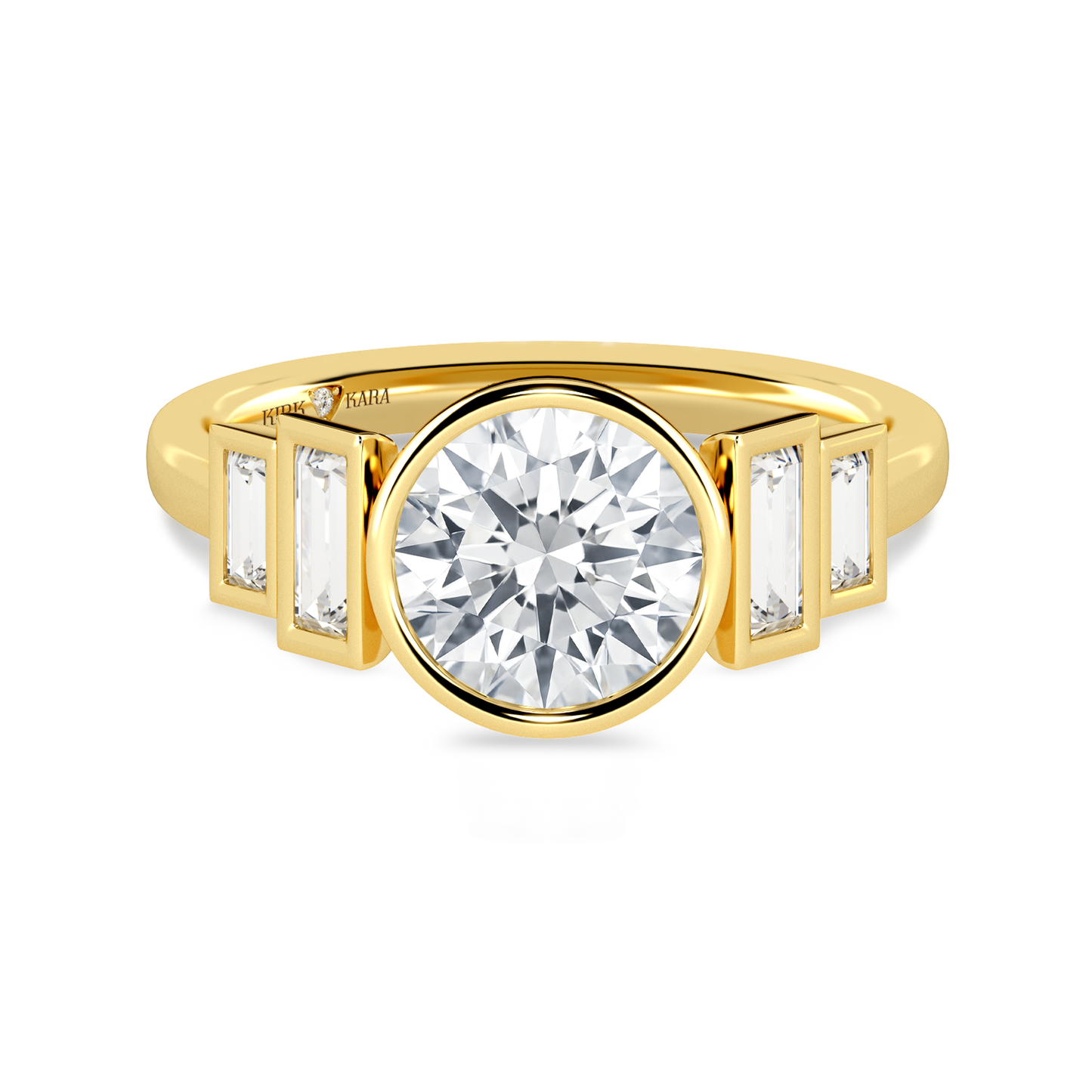 Preset Round Bezel Lab Diamond Engagement Ring - Center Diamond Included