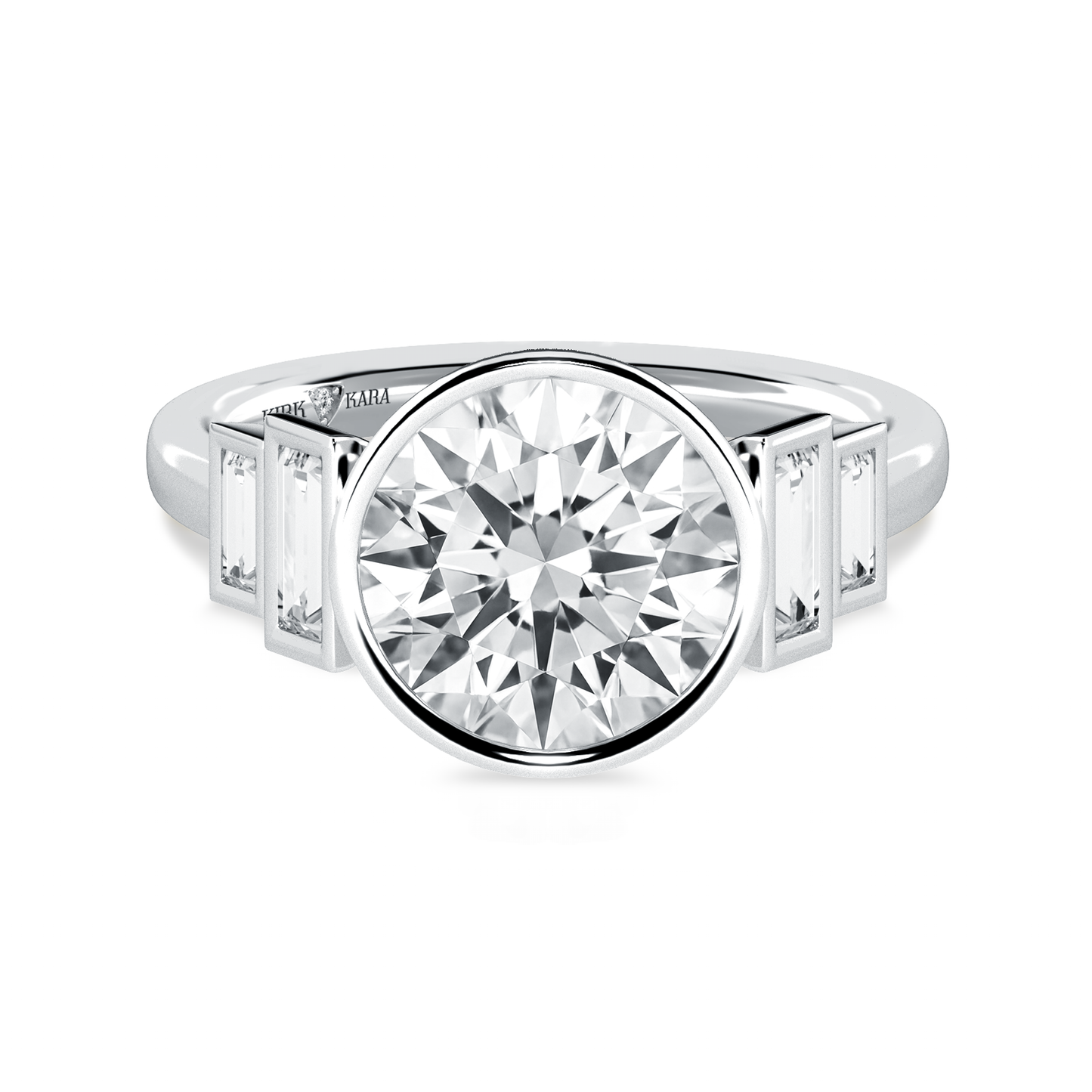Preset Round Bezel Lab Diamond Engagement Ring - Center Diamond Included