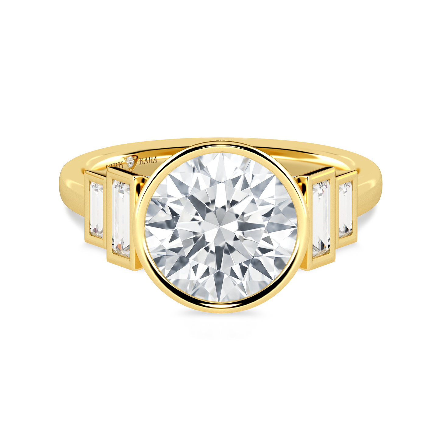 Preset Round Bezel Lab Diamond Engagement Ring - Center Diamond Included