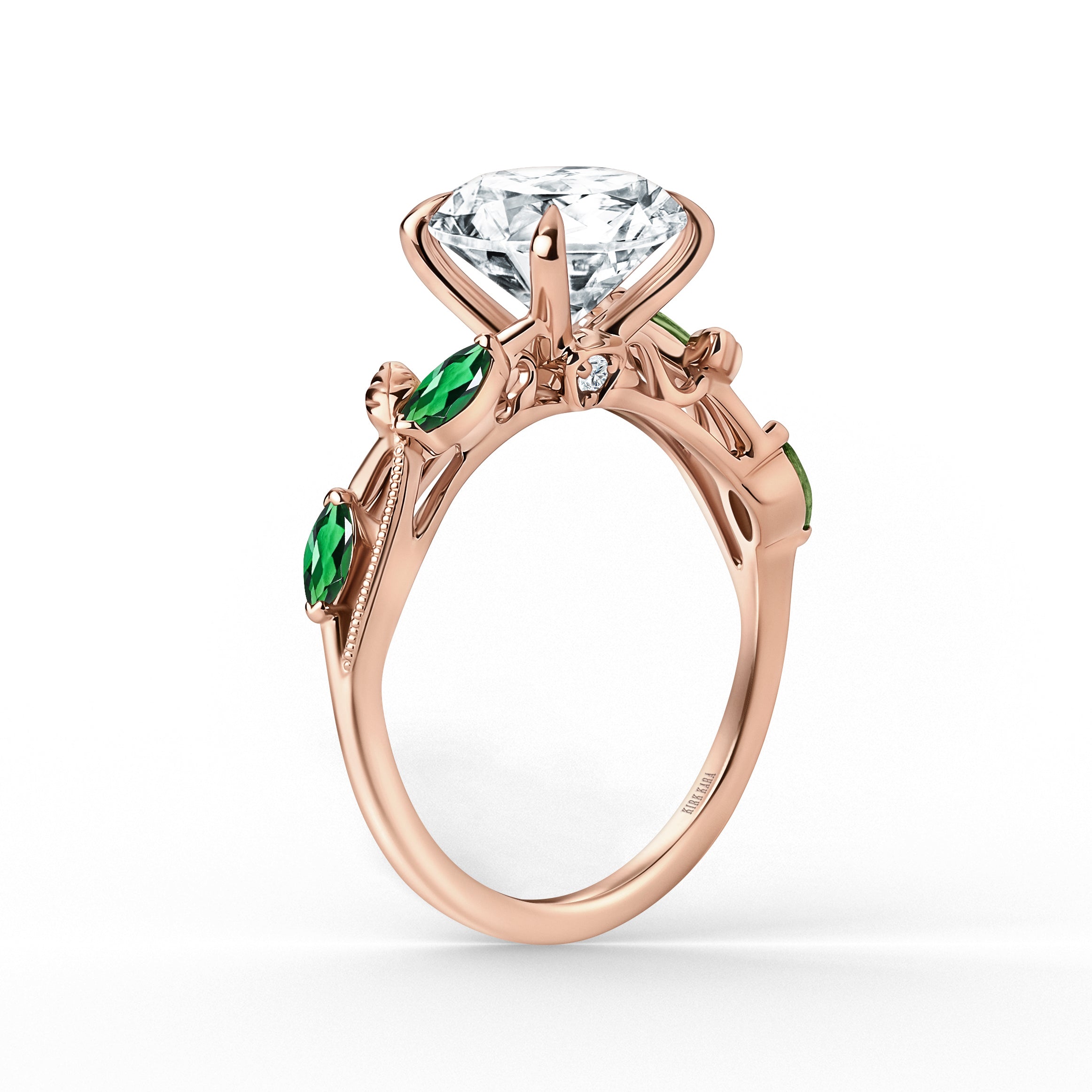 好きです鈴木くん!! Engagement Ring Tsavorite Floral Cathedral Engagement Ring | Kirk Kara