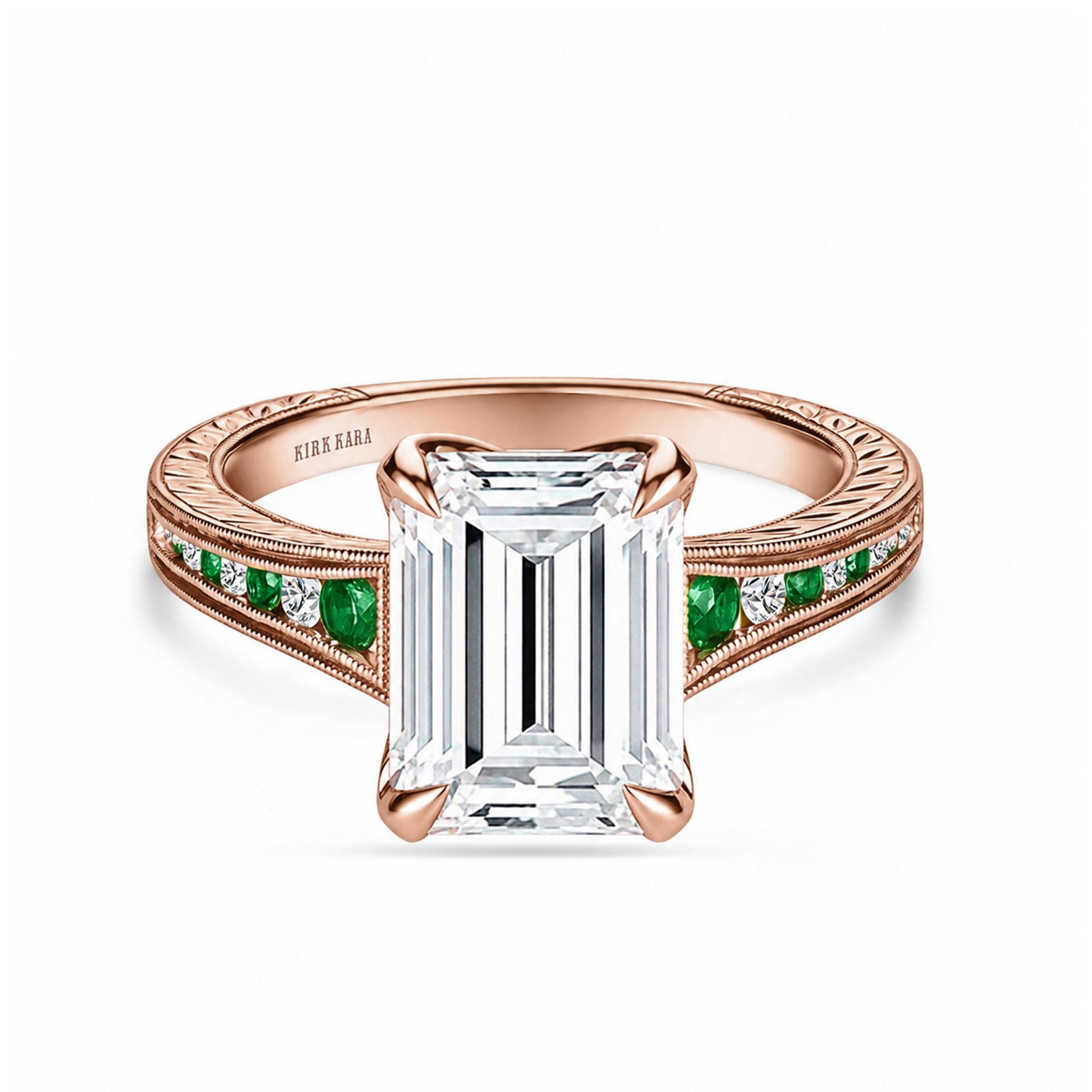 Channel Set Petal Crown Tsavorite Diamond Engagement Ring