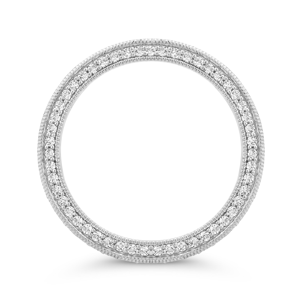 Classic 1 ctw Round Pave Three Sided Eternity Band