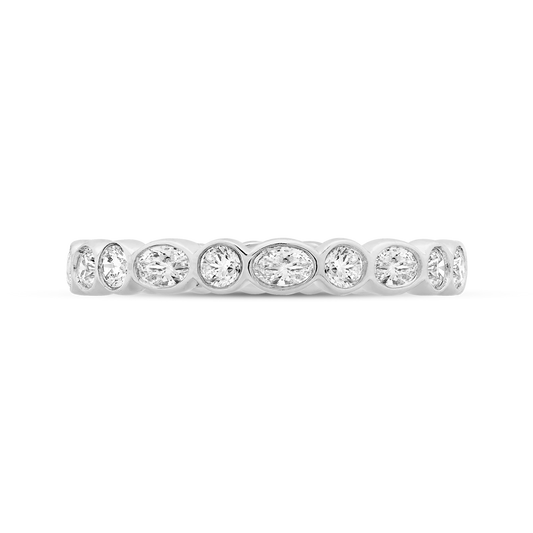 Classic 1 ctw Round & Oval Bezel Eternity Band