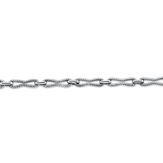 18K White Gold Handmade 16 Inch Paperclip Chain