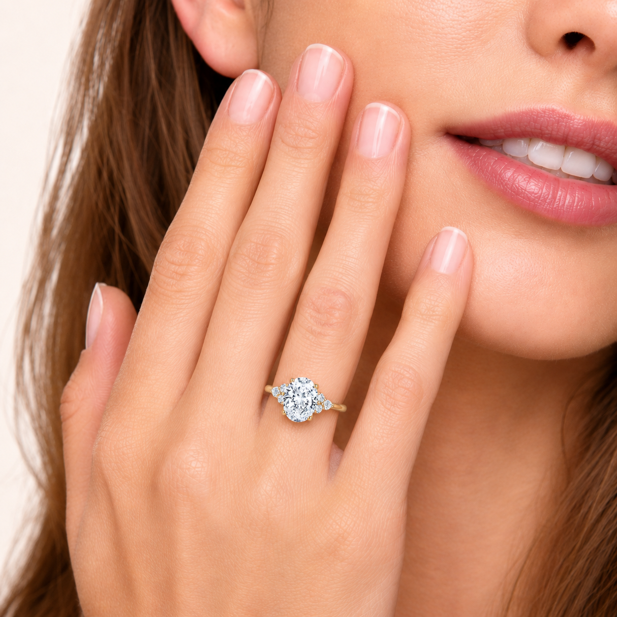 Classic Pear Round Side Stone Diamond Engagement Ring