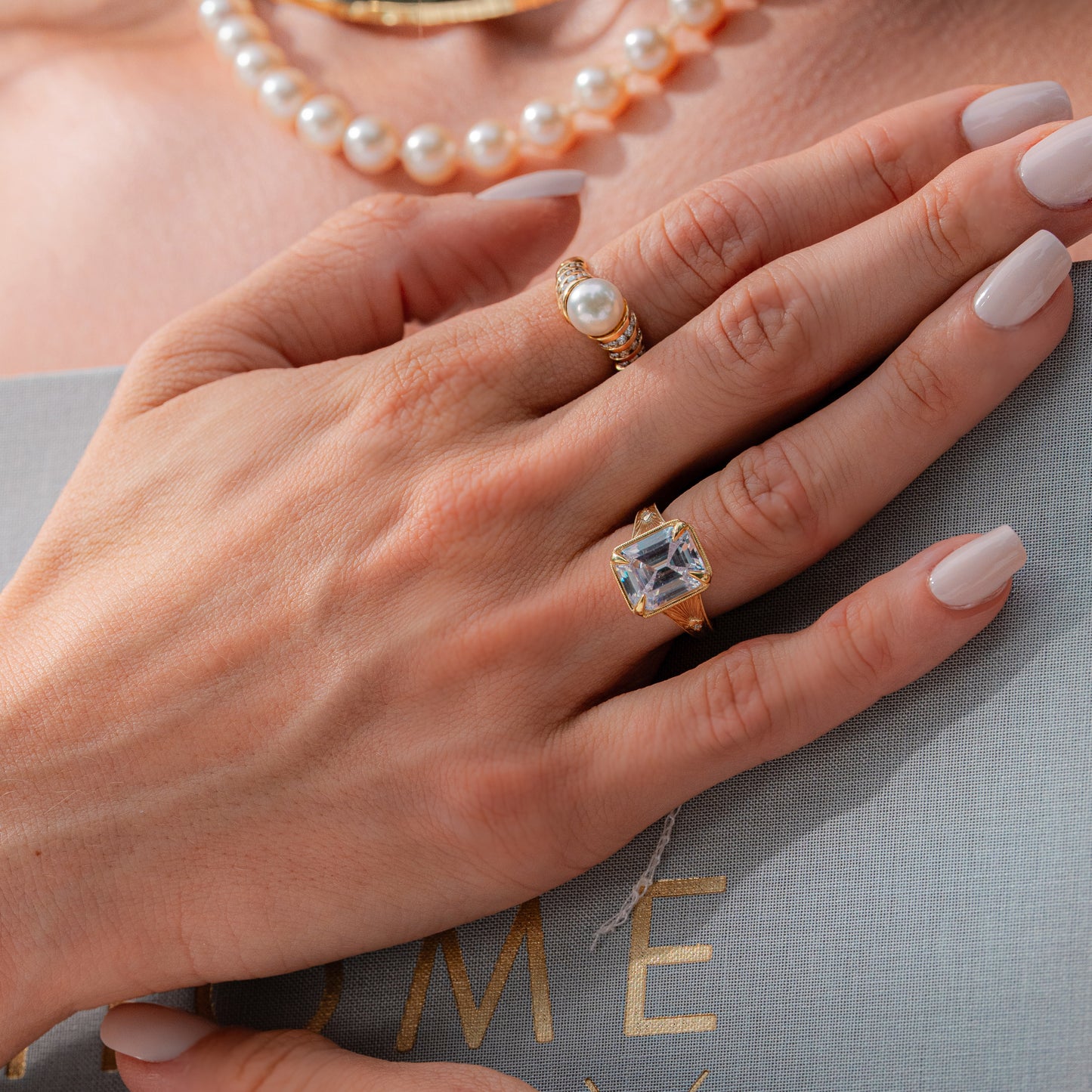 Hand Engraved Vintage Cathedral Engagement Ring