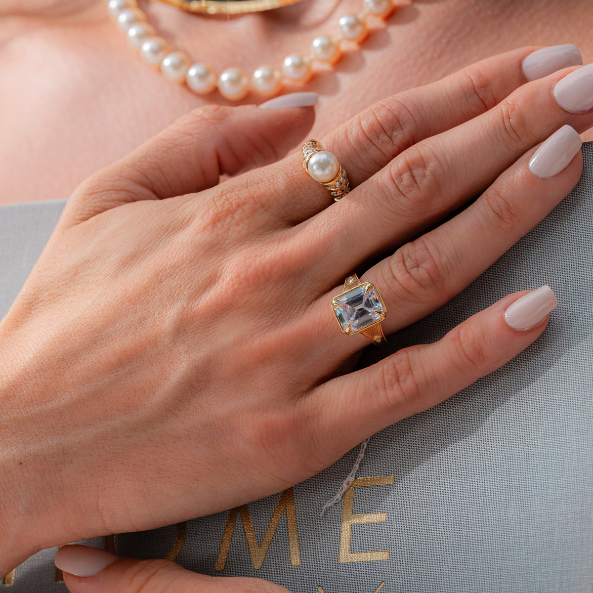 Hand Engraved Vintage Cathedral Engagement Ring